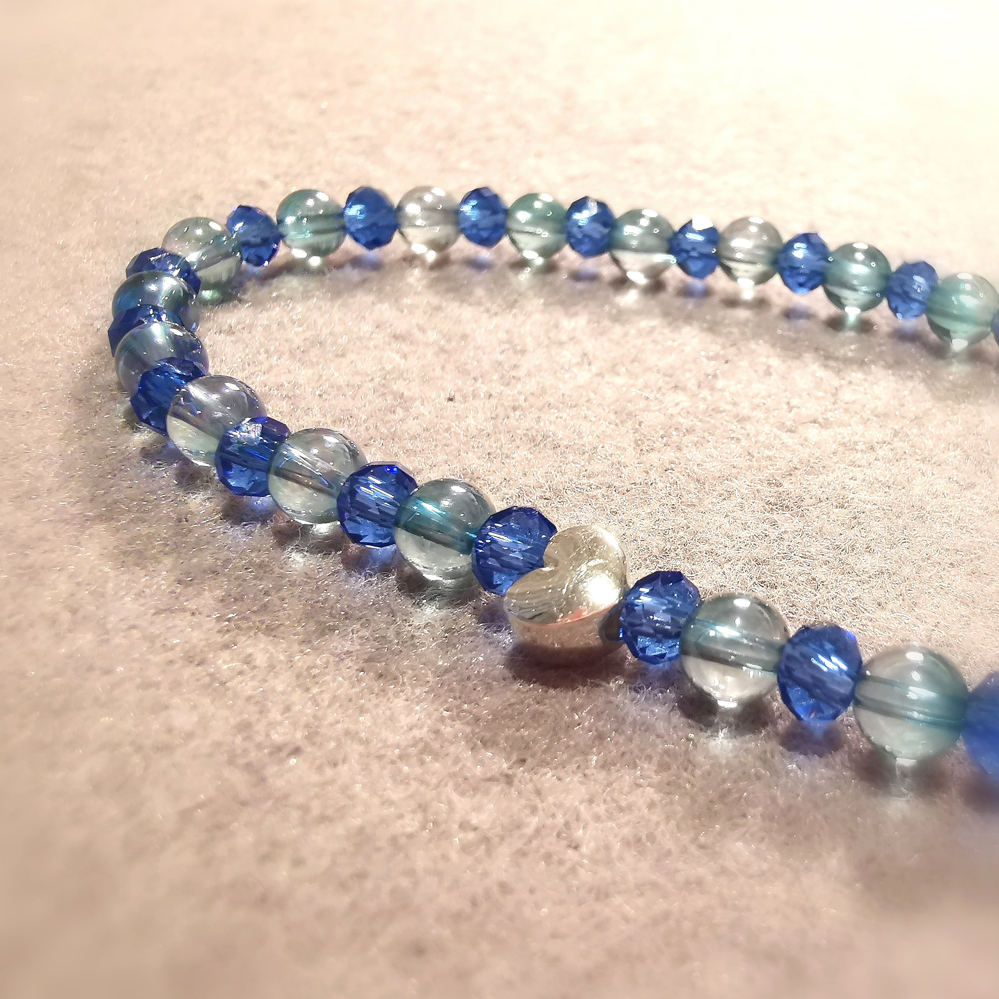 Aqua Aura Edelstein Kristall Karma Herz Armband, Heilsteine zur Aura Stärkung #mitHerz