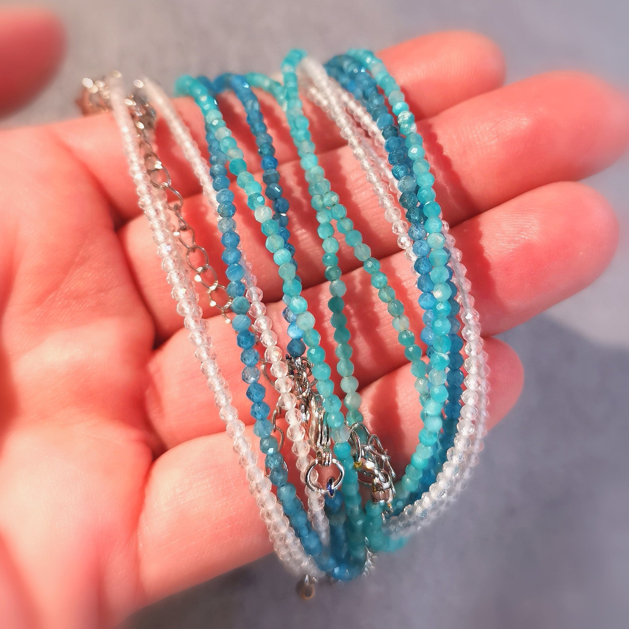 Amazonite gemstone healing stone necklace filigree 2 mm - consecrated for vitality