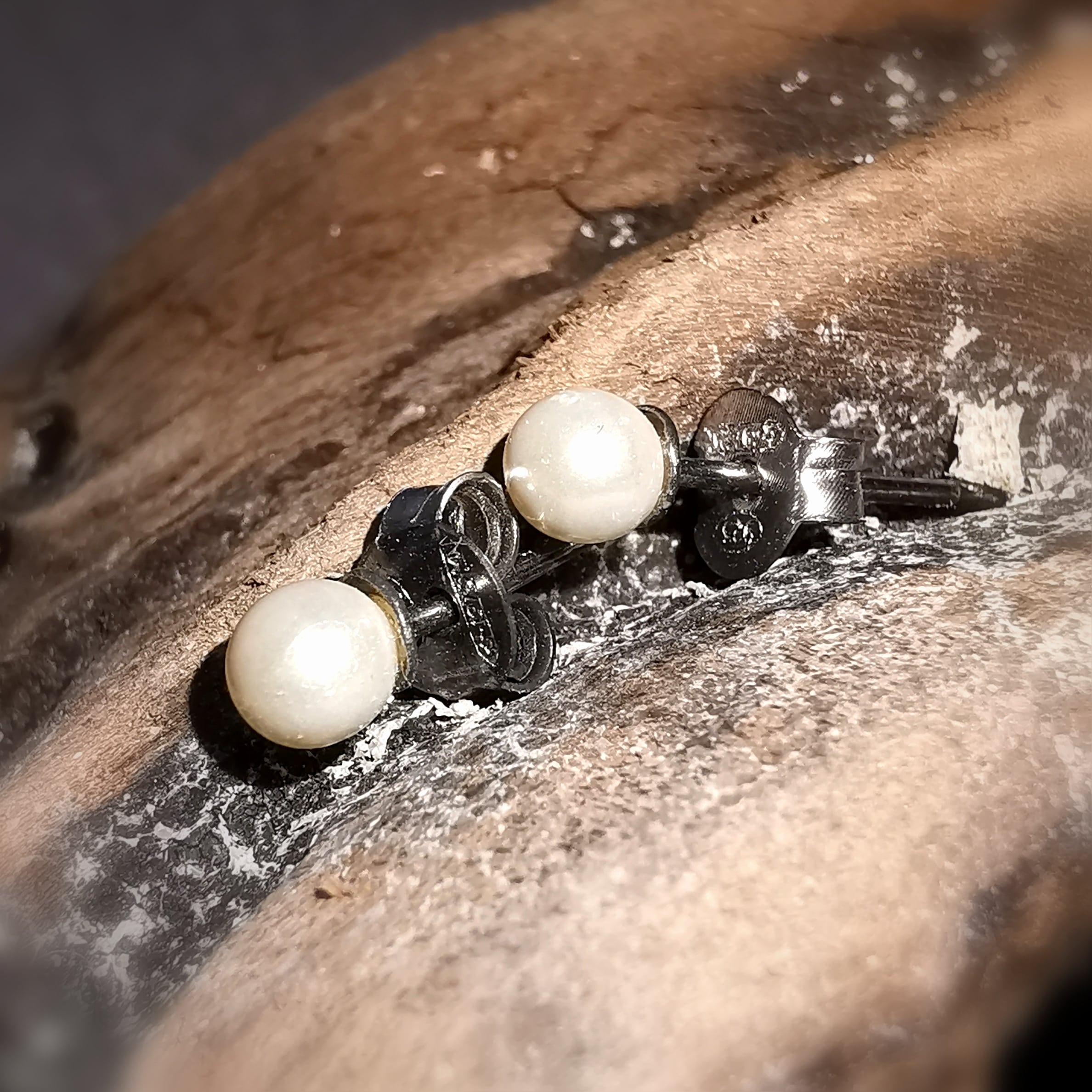 zarte Perlen Ohrstecker Ohrringe naturweiss Sterlingsilber 4 mm - Schönheit des Lebens, 925er Sterlingsilber