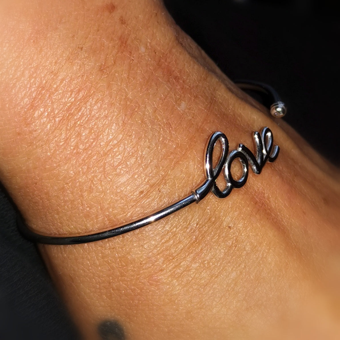 love Liebe Glücksreif Armreif Armband, Sterlingsilber, offen, geweiht