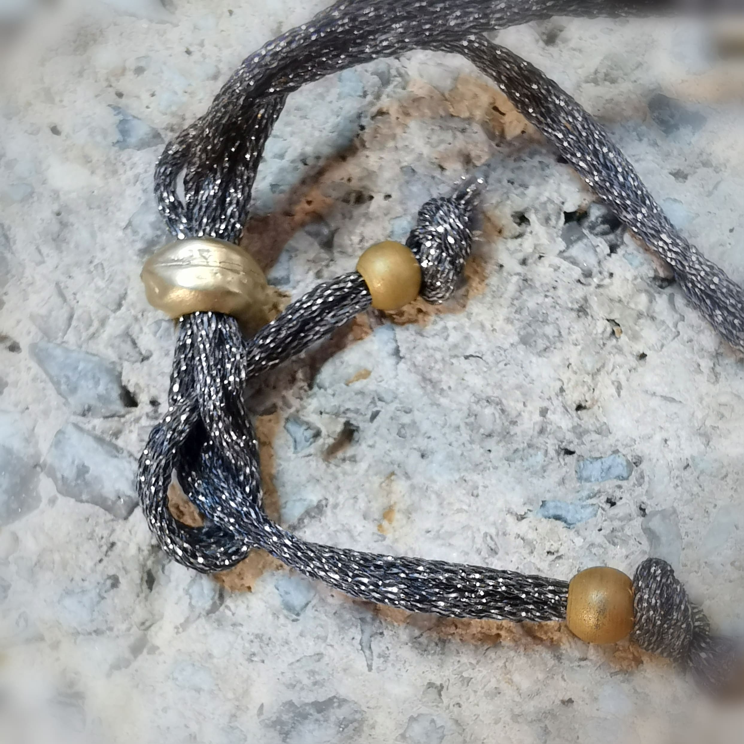 Engel Schutz Karma Armband mit Meditations Karte, Wunder, geweiht, Amulett und Quaste vergoldet, Armband alle grössen