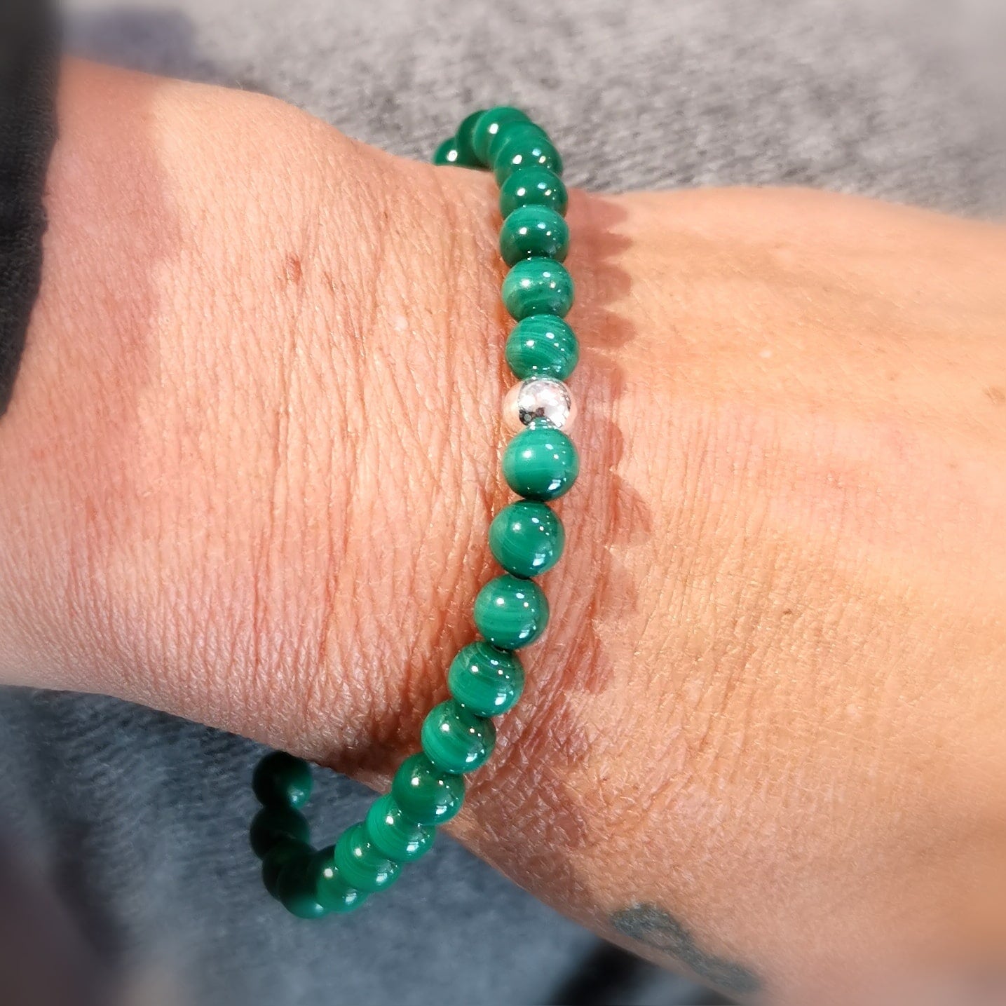 geweihtes Malachit Chakra Karma Armband extra AA Qualität, Herz Schutz und Lebensfreude in Liebe