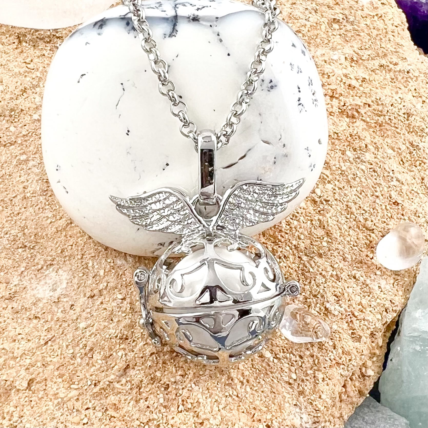 Engelsrufer Flügel Fashion Kette Weiss 70 cm - innerer Frieden, neue Kraft