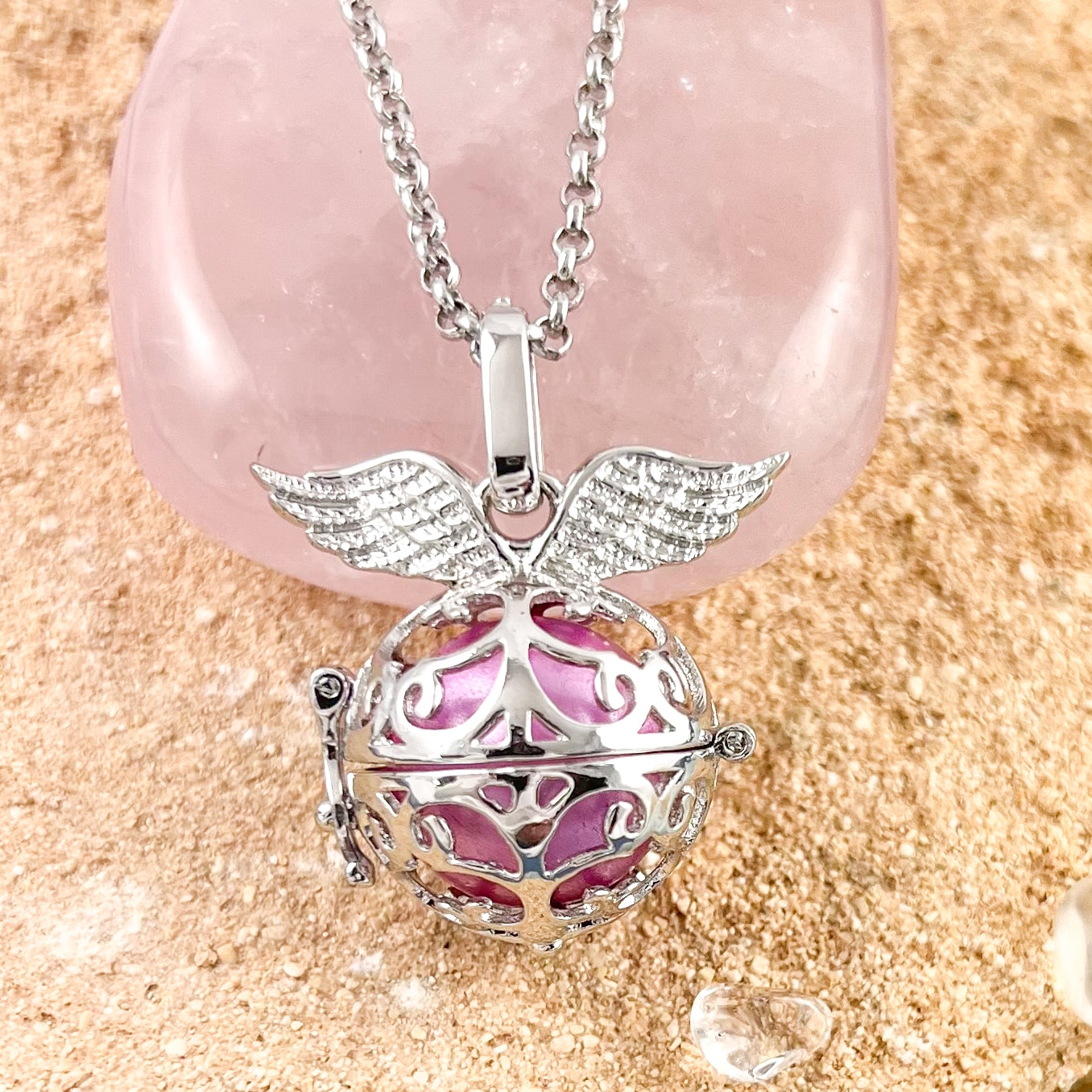 Engelsrufer Klangkugel Flügel Fashion Kette Pink 70 cm - Liebe