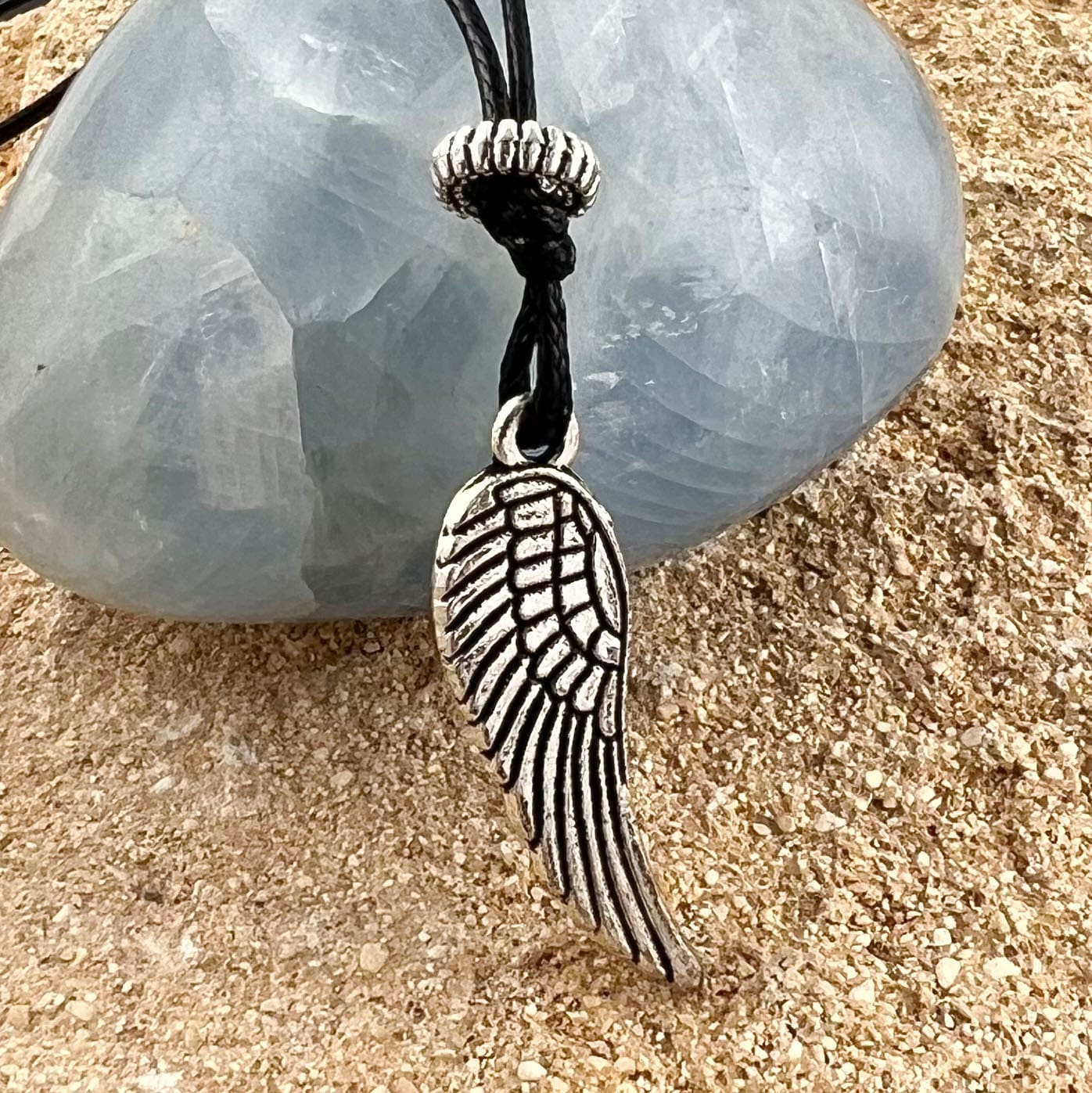 Engelsflügel Schutzengel Glückskind Talisman Karma Kette - "ich bin behütet"