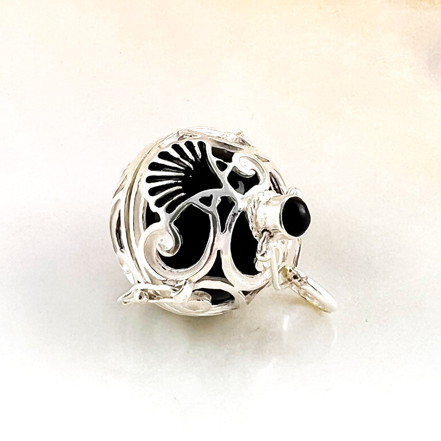 Engelsrufer Mallorca Muschel Onyx Edelstein Sterlingsilber, geweiht - im Schutz