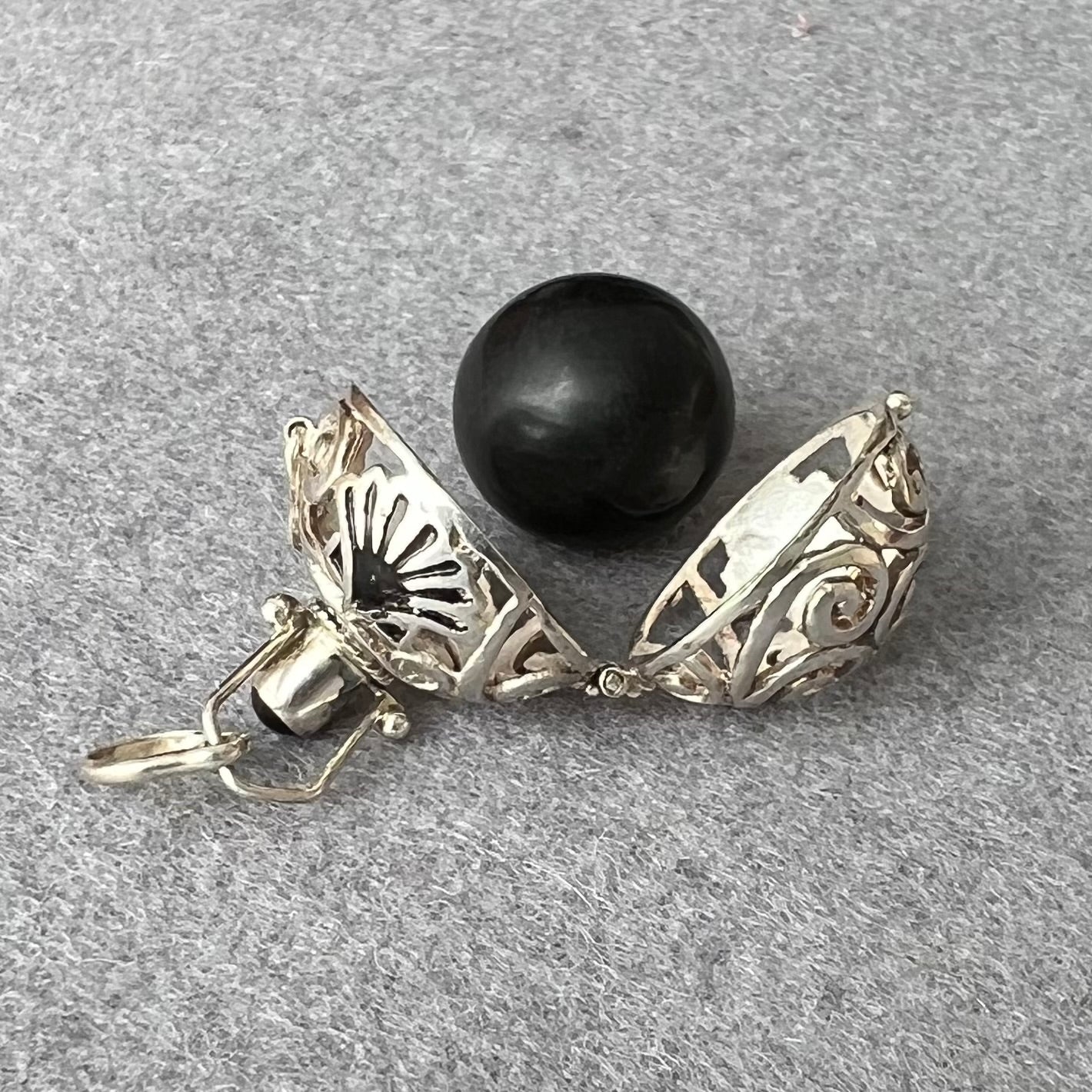 Engelsrufer Mallorca Muschel Onyx Edelstein Anhänger M Sterlingsilber, geweiht - im Schutz