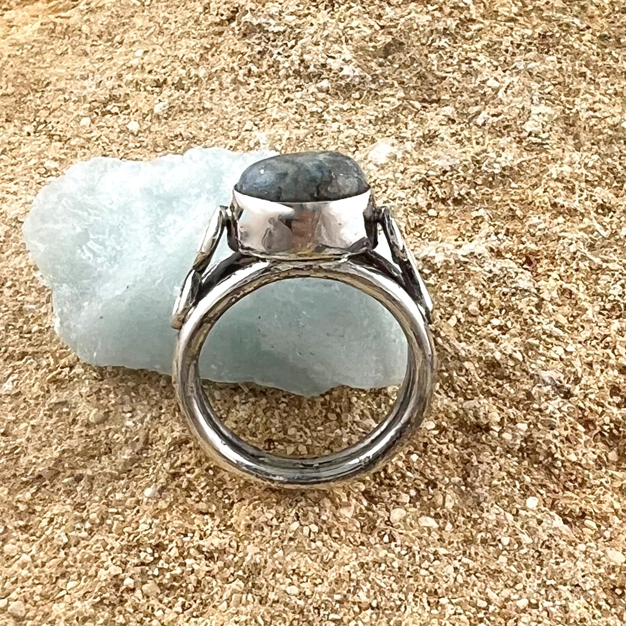 Lapislazuli Edelstein Heilstein Sterlingsilber Ring - Größe 55 - Selbstvertrauen