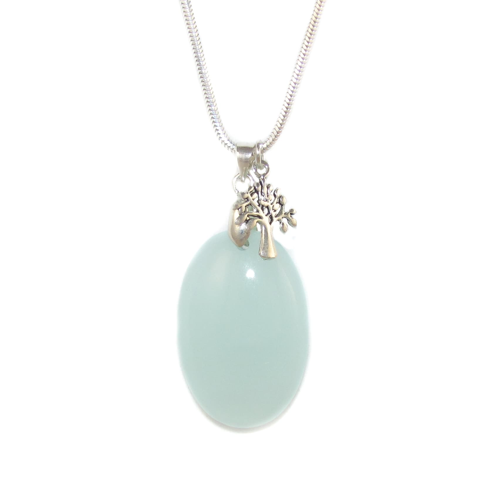 Angel Aura Edelstein Heilstein Lebensbaum Karma Kette 50 cm, geweiht - Karmaerlösung