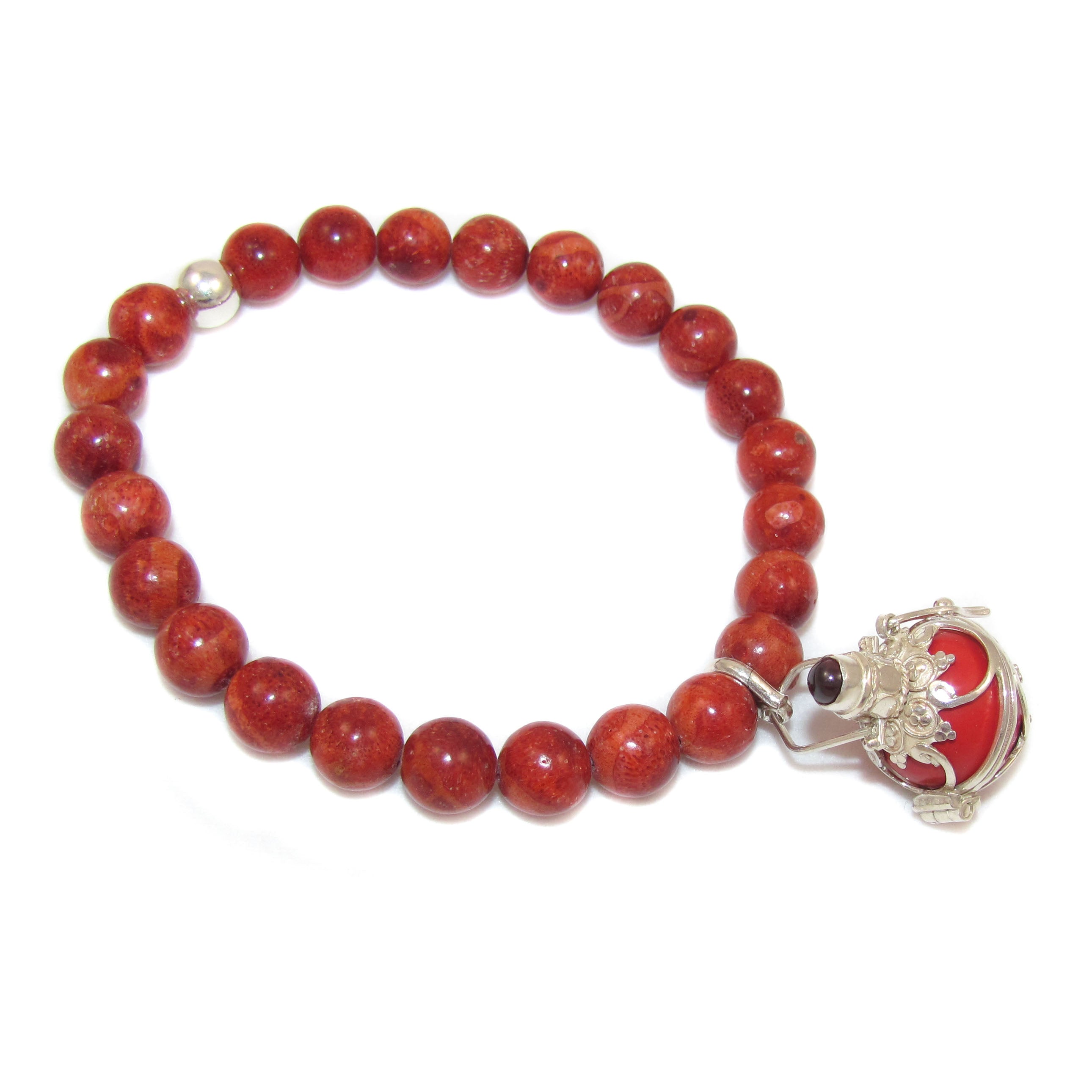 Engelsrufer Korallen Karma Heilstein Armband, Apfelkoralle, Lebensenergie