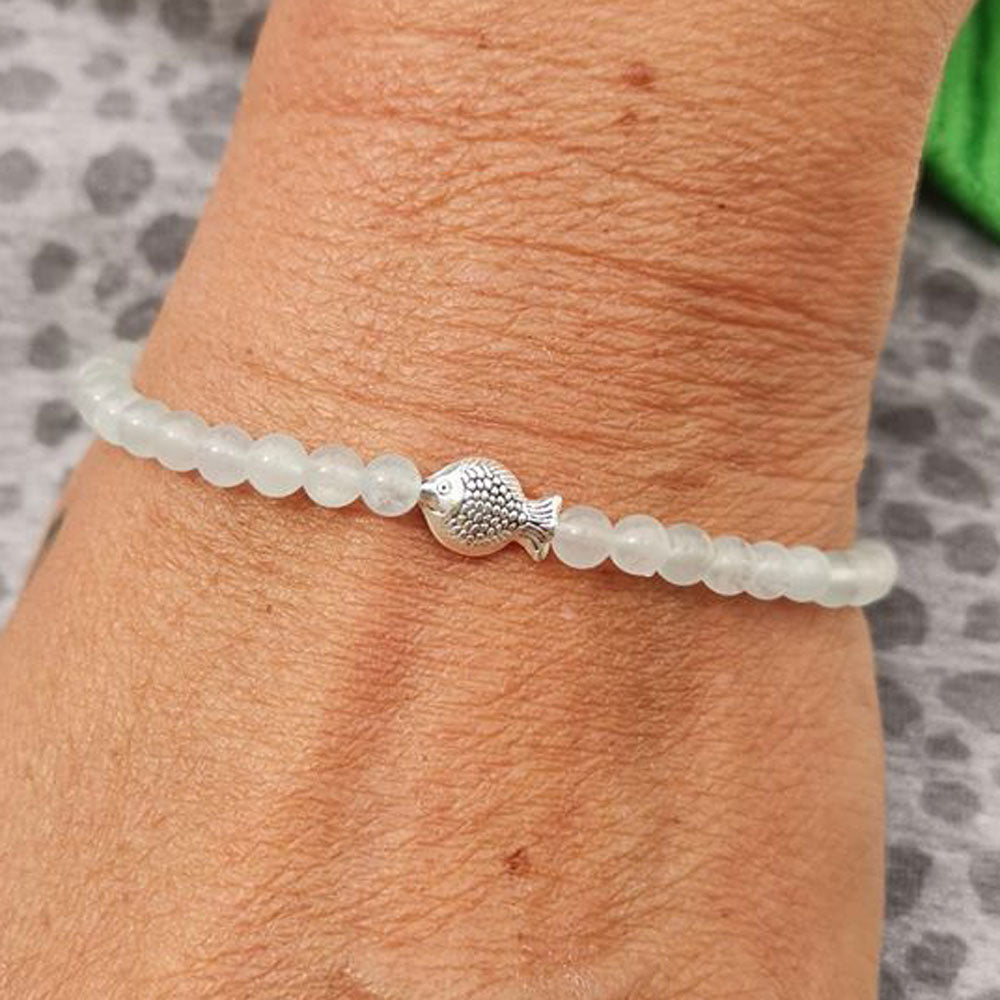 Aquamarin Karma Edelstein Koi Armband, Heilsteine in AA Qualität, Reichtum