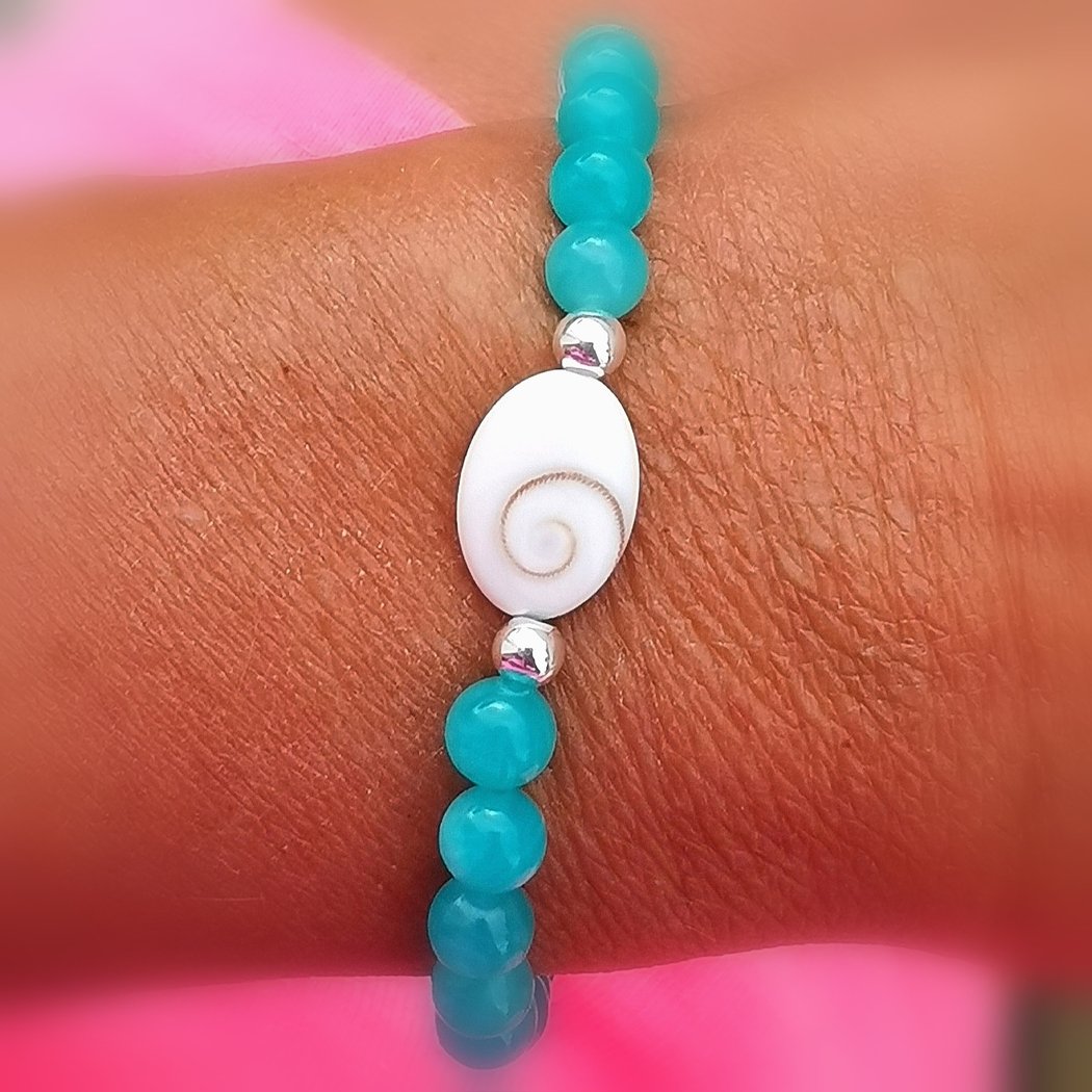 Amazonit Shiva Auge Karma Edelstein Armband, Energieschwung