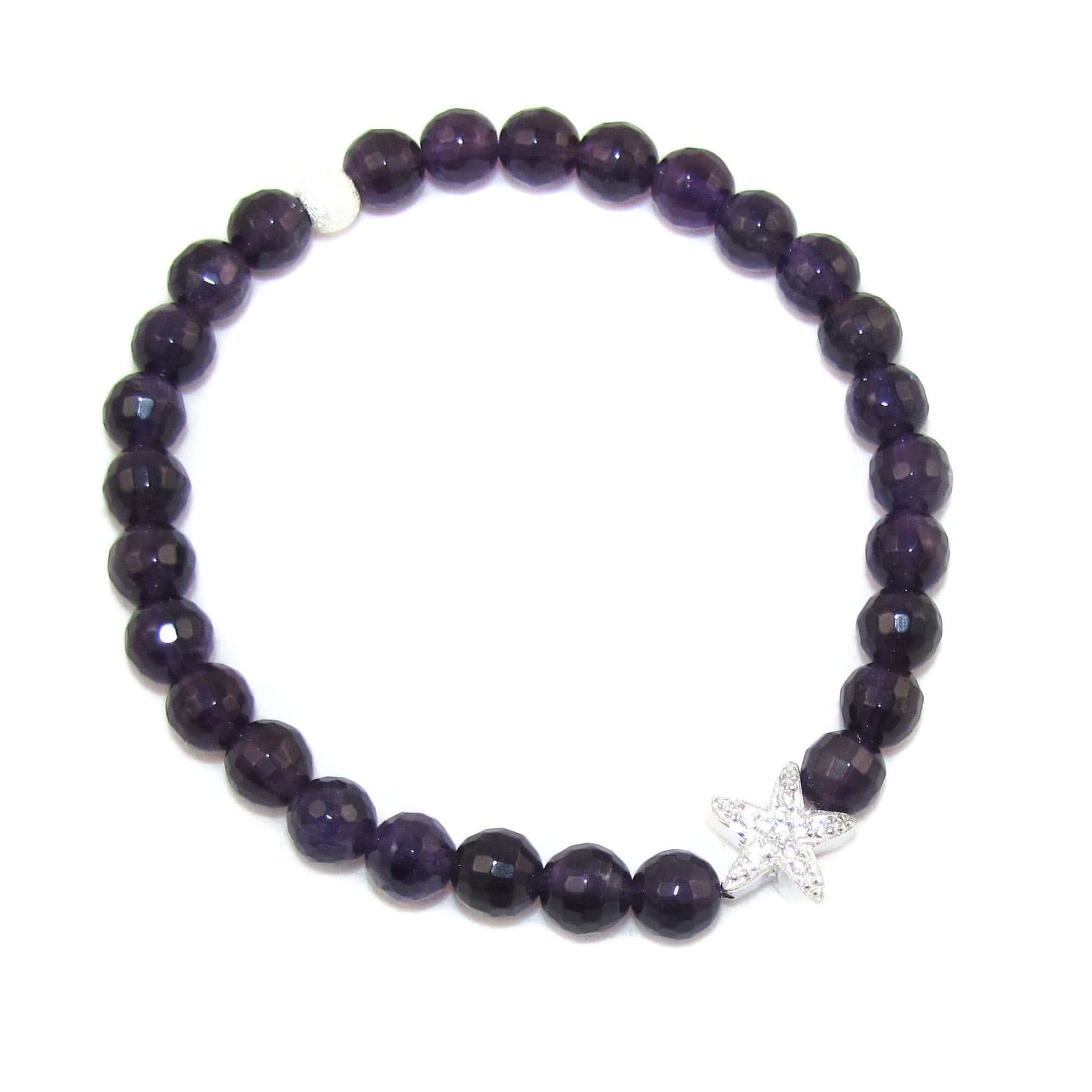 Amethyst Seestern Karma Edelstein Heilstein Armband, Vertrauen ins Leben