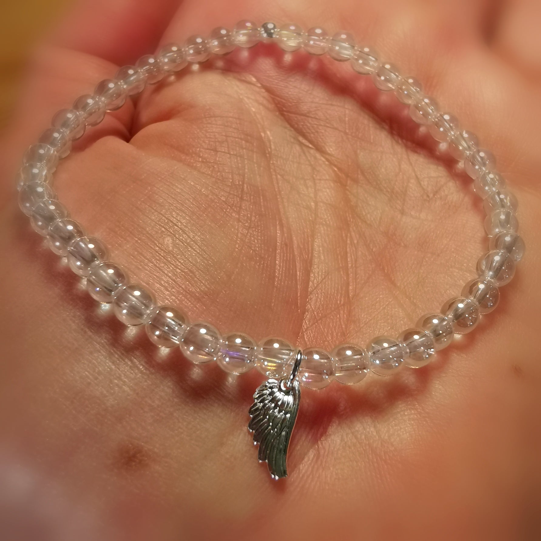 Angel Aura Edelstein Heilstein Engelsflügel Karma Armband, Lebensmut & Eigenliebe