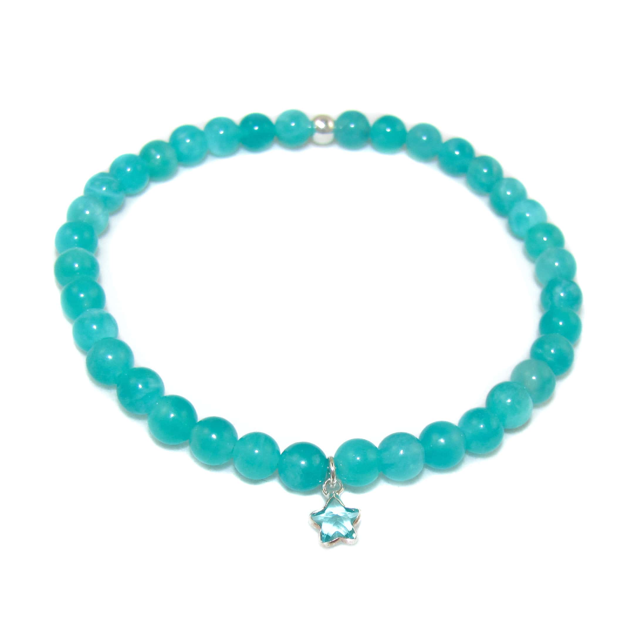 Amazonit Edelstein Seestern Karma Armband mit Zirkon, Intuition und Begeisterung