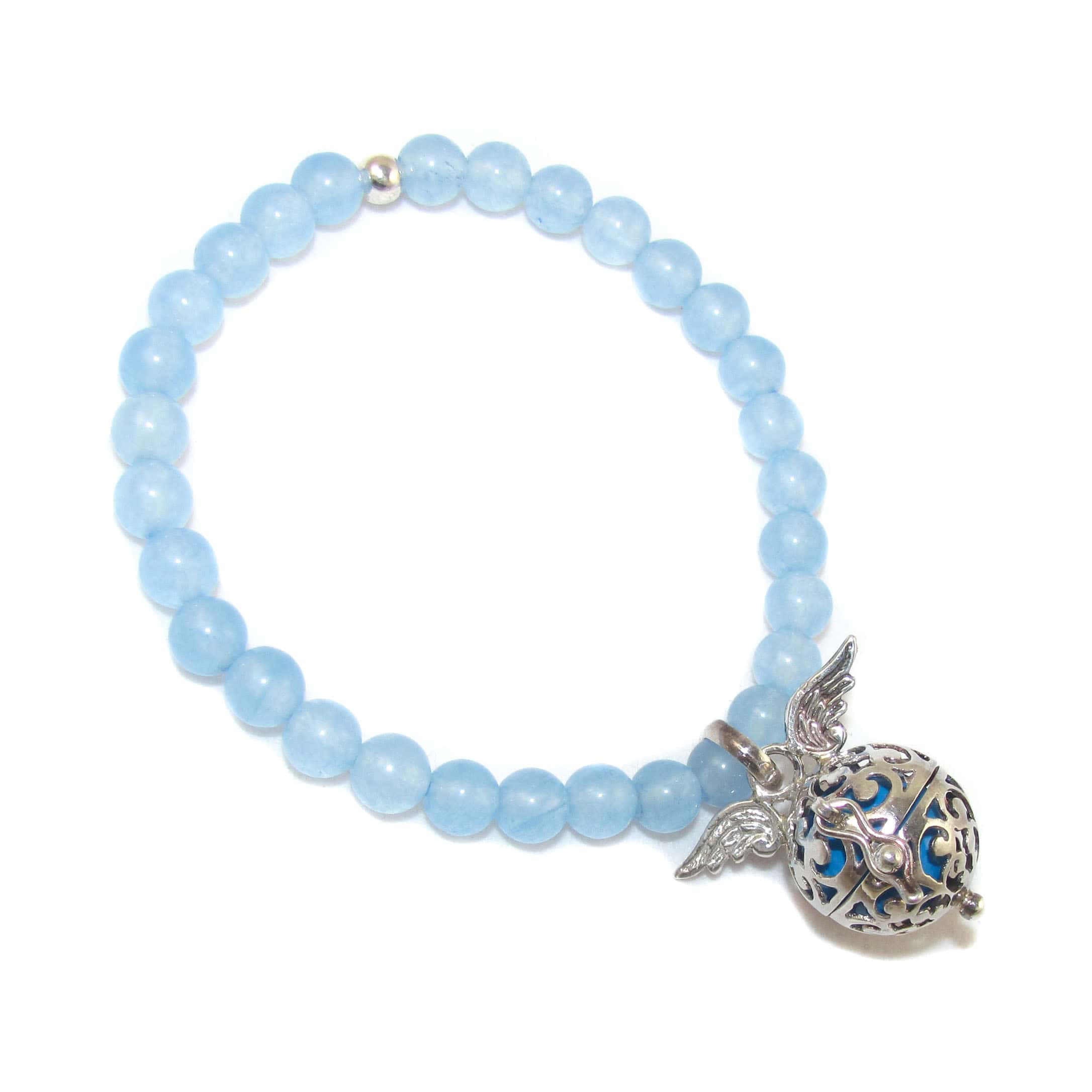 Engelsrufer Edelstein Karma Armband, blaue Jade, Erzengel Michael, Schutz und Stärke