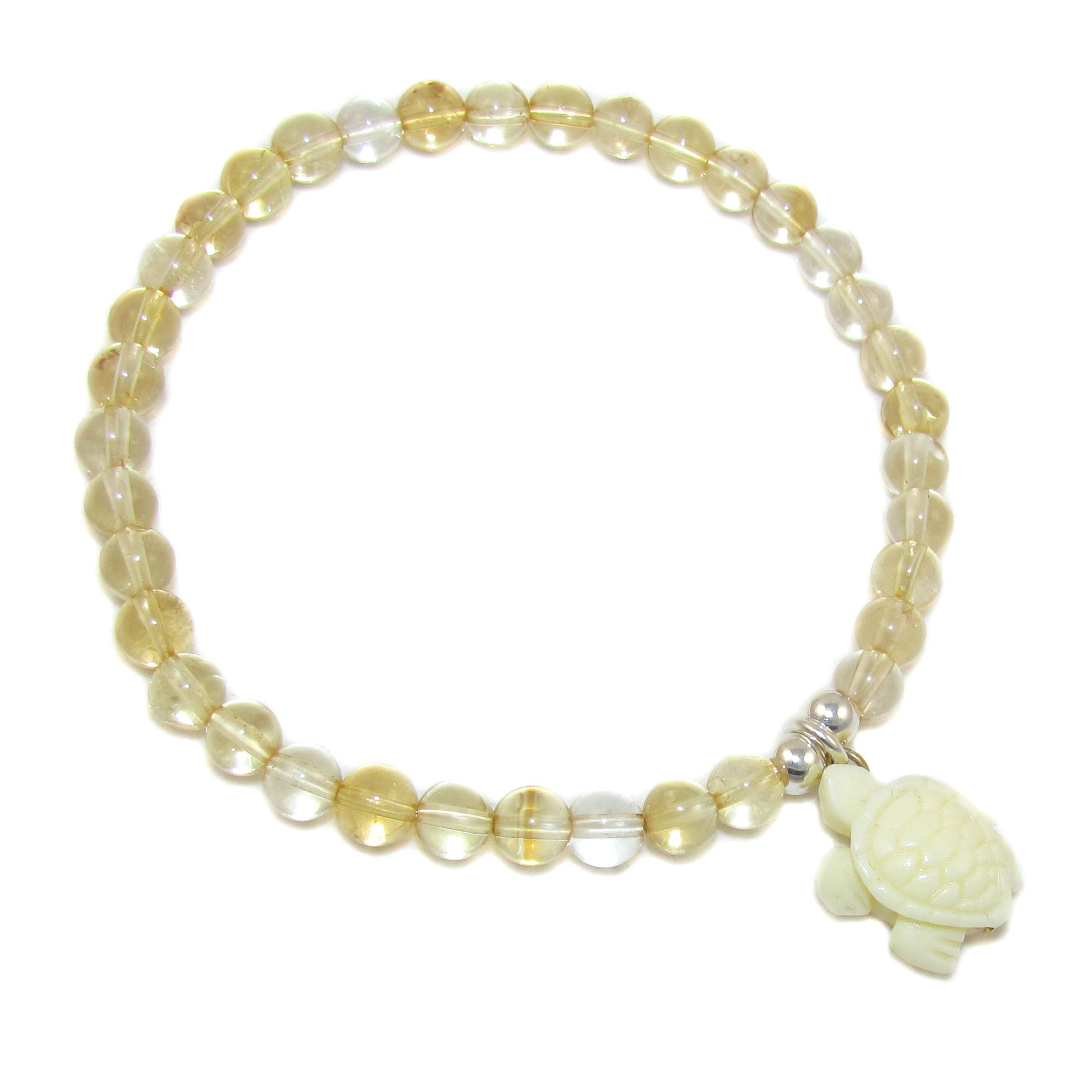 Citrin Sonnenlicht Karma Edelstein Armband mit Schildkröte, glückliche Zeiten
