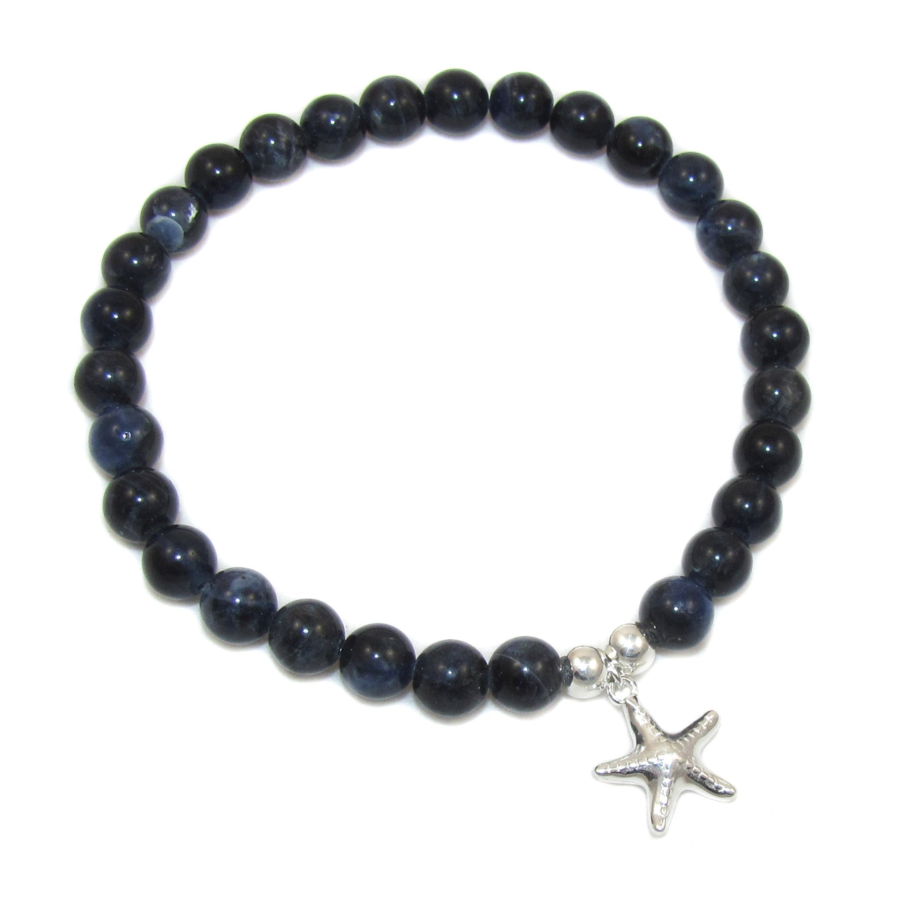 Dumortierit Edelstein Heilstein Karma Seestern Armband, Erleichterung
