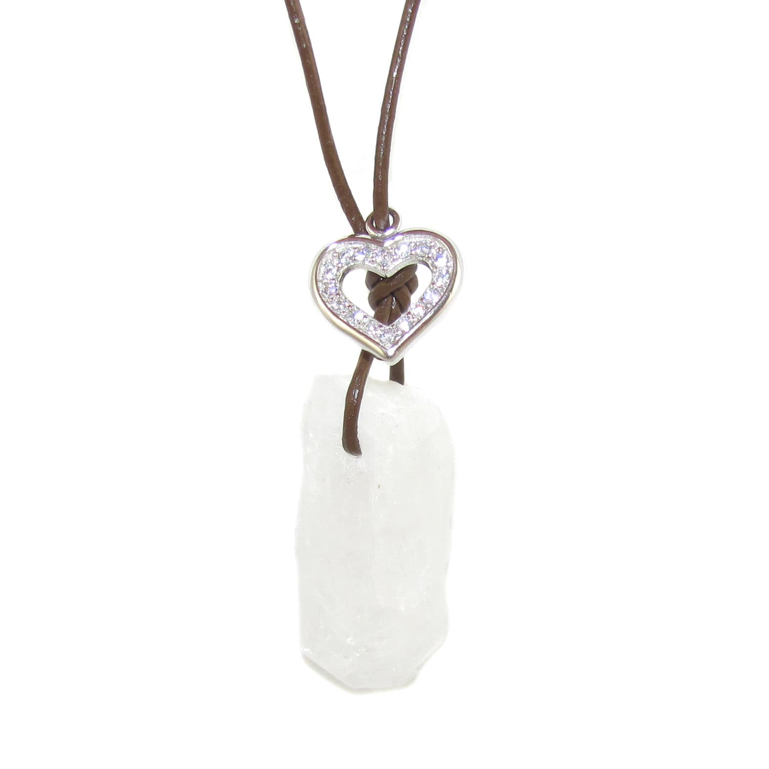 Danburit Spitze Edelstein Heilstein Herz Karma Kette, geweiht - Leben und Liebe