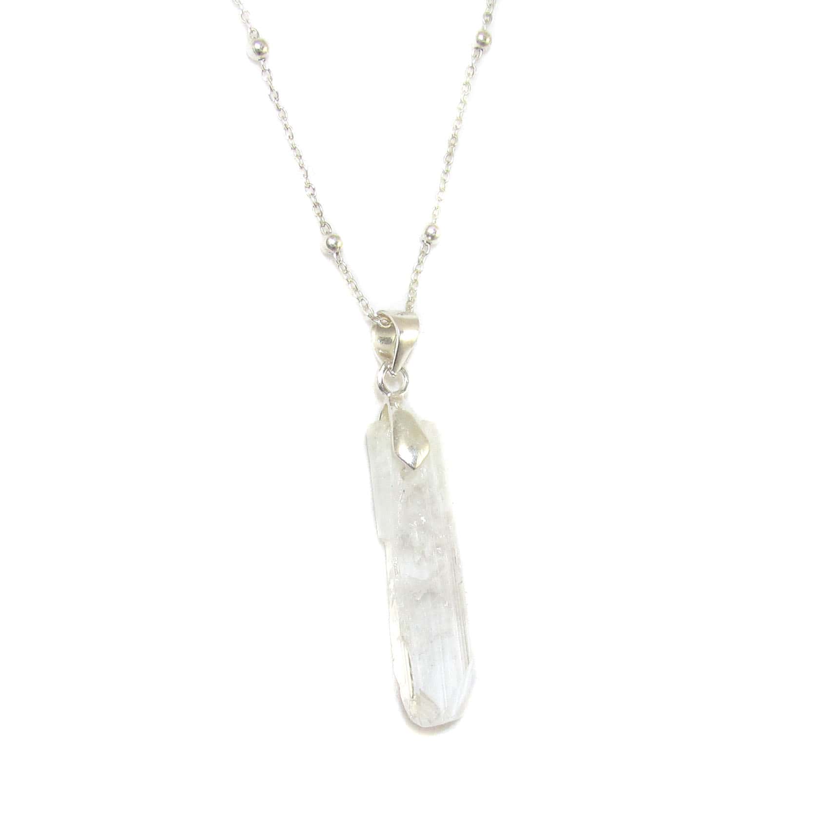 Danburit Spitze Edelstein Heilstein Anhänger Sterlingsilber Kette 45 cm - Selbstbewußtsein