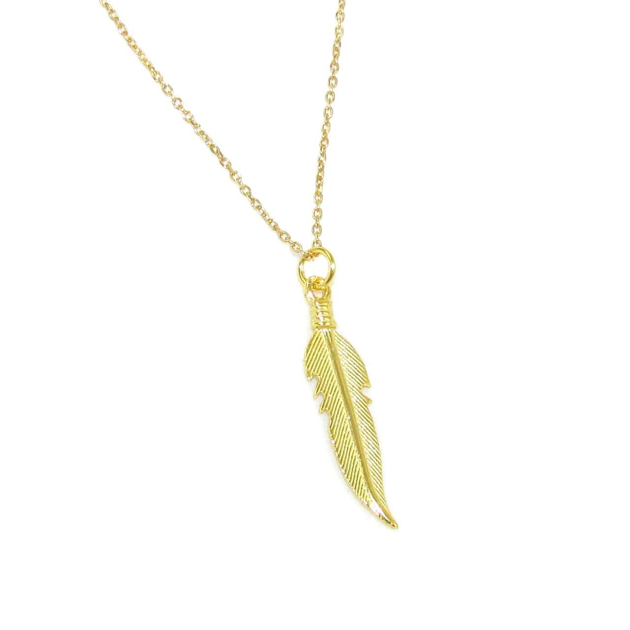 Engelsfeder Talisman Karma Kette vergoldet - Leichtigkeit und Glück