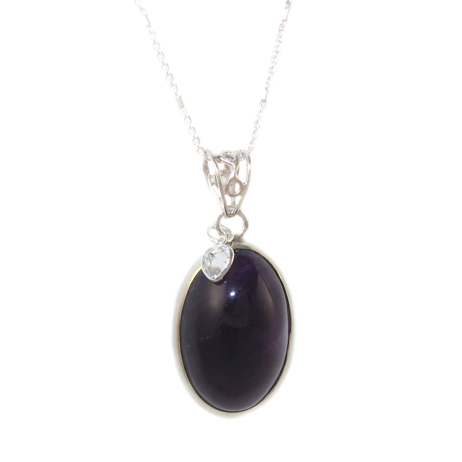 Amethyst Heilstein Edelstein Herz Karma Kette, geweiht - Liebe, innere Harmonie