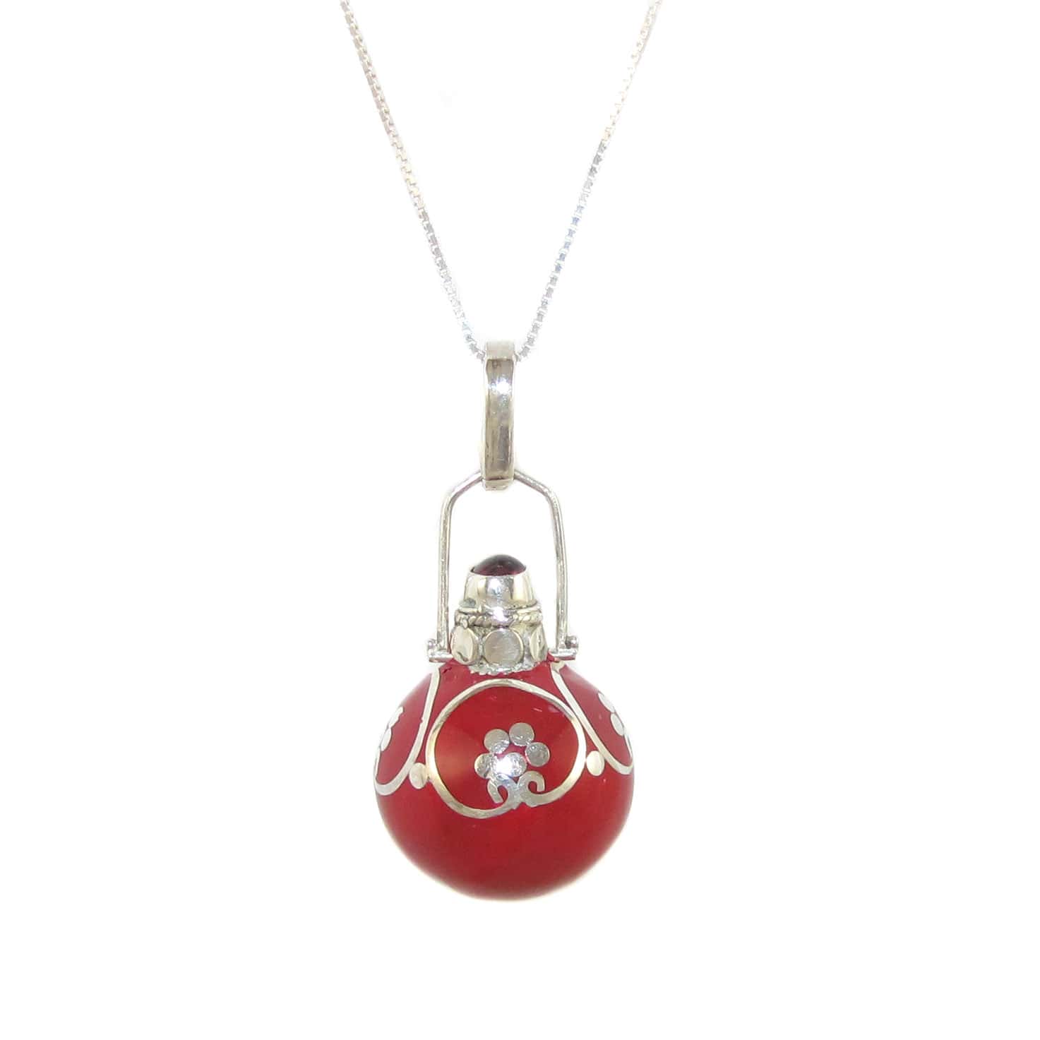 Engelsrufer Sterlingsilber Granat Edelstein Karma Kette 50 cm, geweiht - Liebe und Leidenschaft