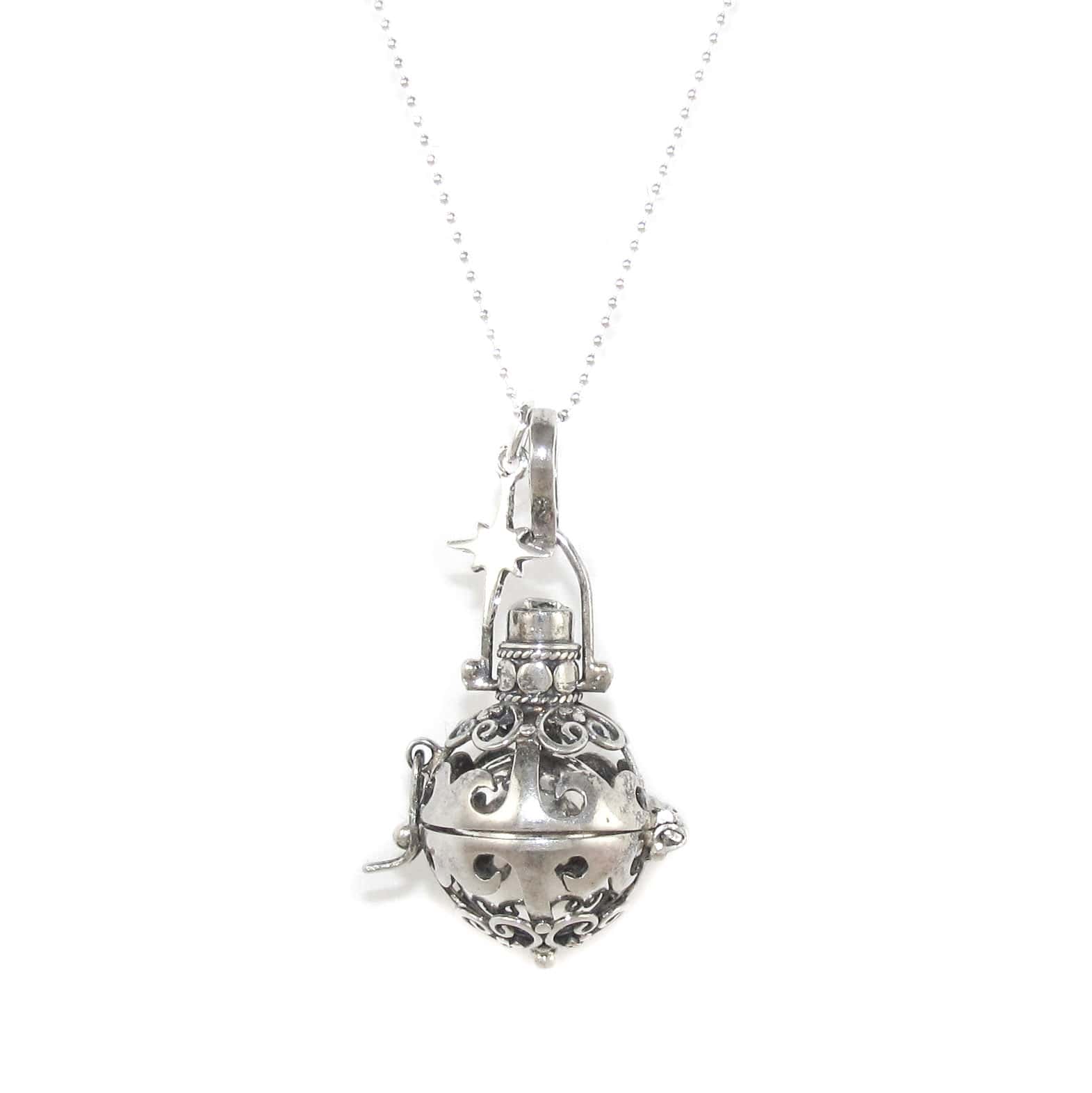 Engelsrufer Polarstern Zirkon Edelstein Karma Kette, Sterlingsilber Set 45 cm, geweiht - glückliche Lebenswege
