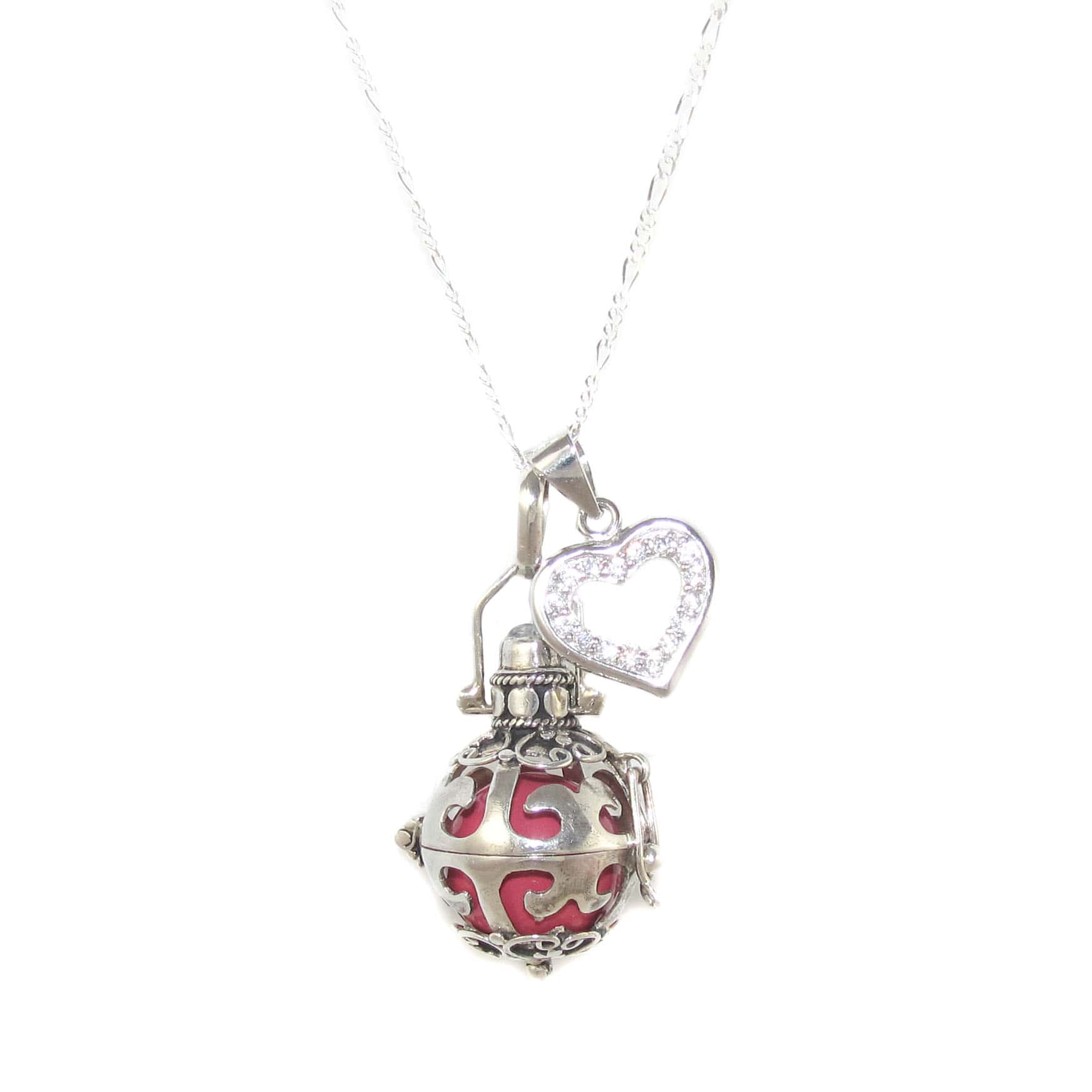 Engelsrufer Herz Mondstein Edelstein Karma Kette Sterlingsilber Set 45 cm, geweiht - in Liebe