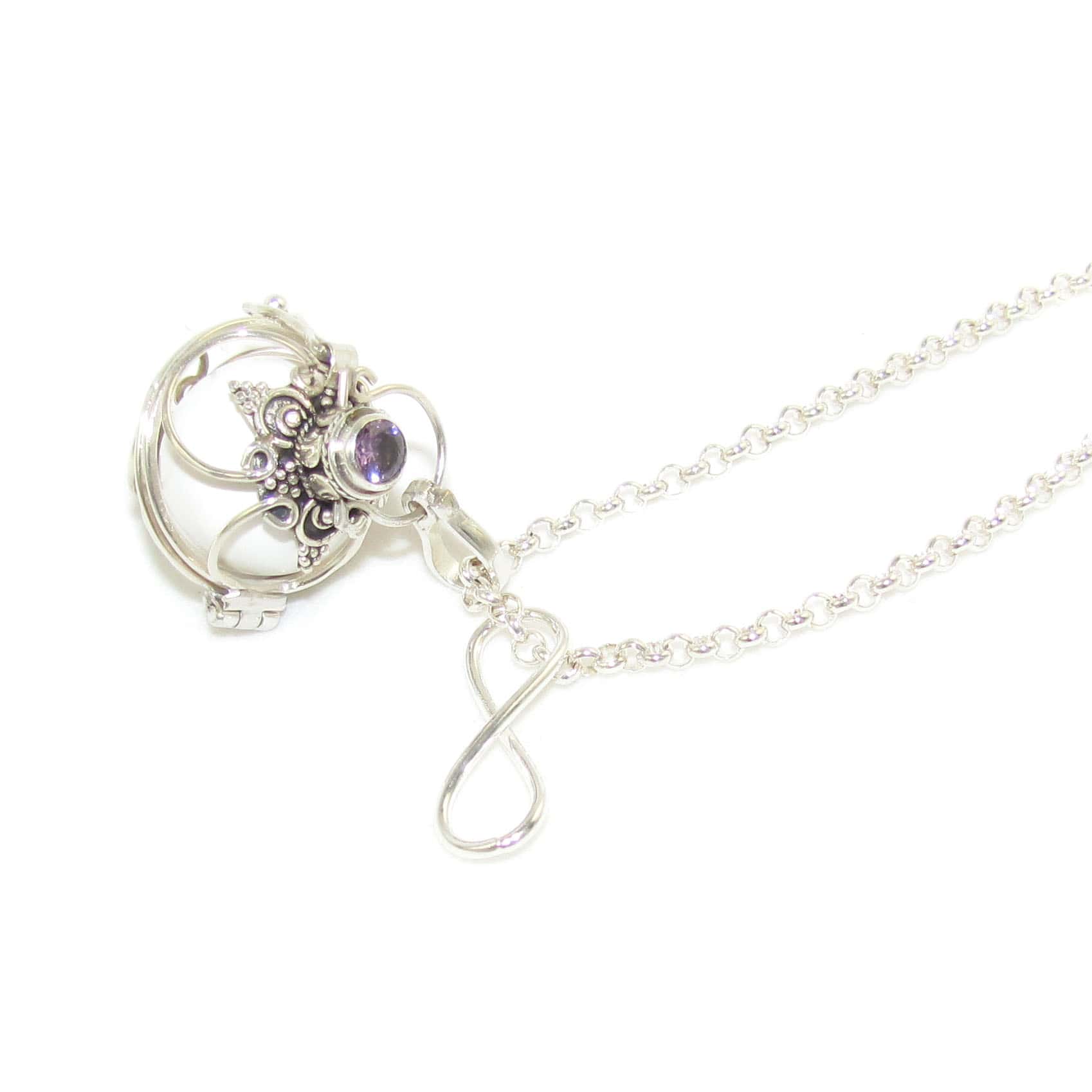 Engelsrufer Infinity Unendlich Amethyst Edelstein Karma Kette weiß, geweiht - "für immer"