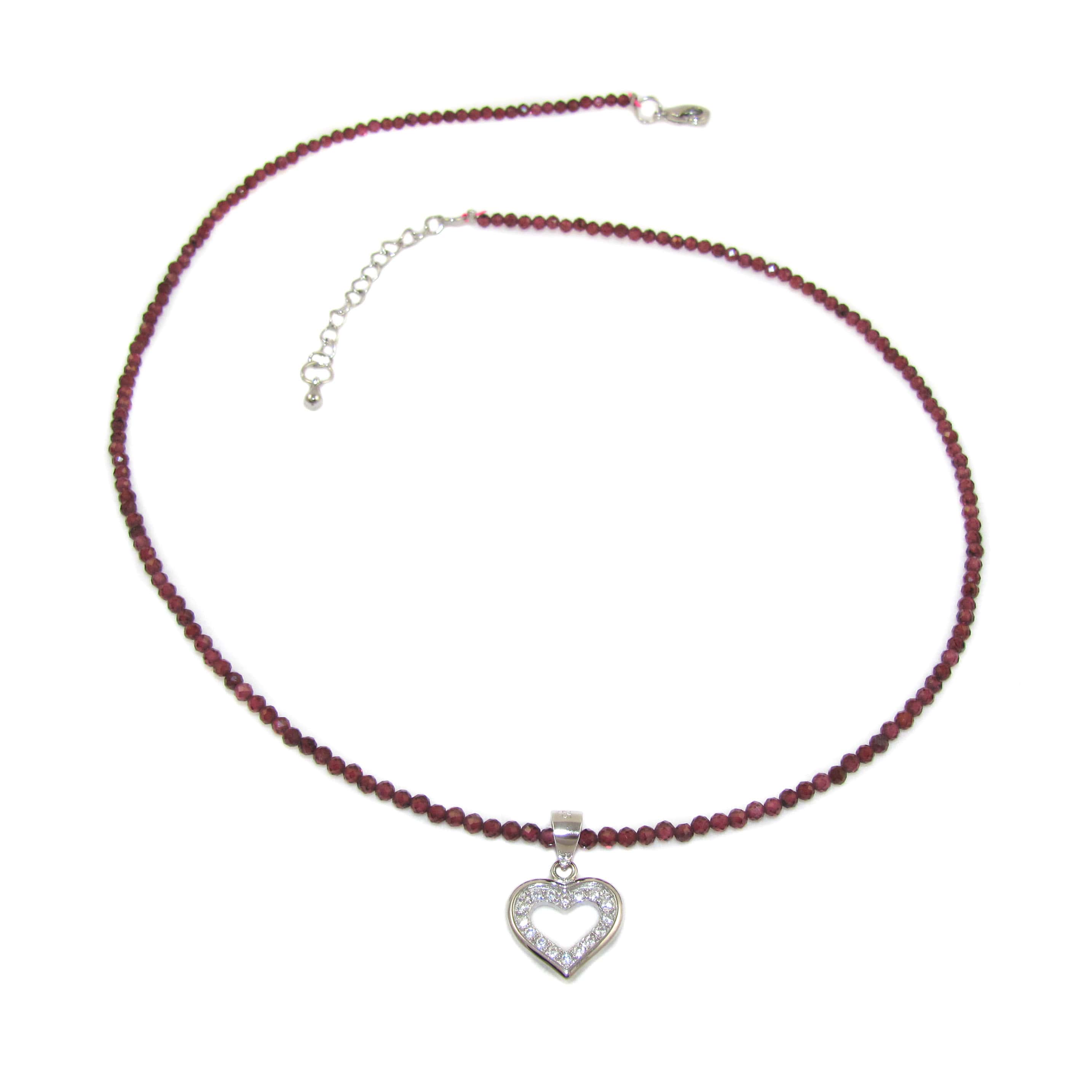Granat Edelstein Heilstein Wurzelchakra Karma Kette, filigran rot 2 mm - leben und lieben