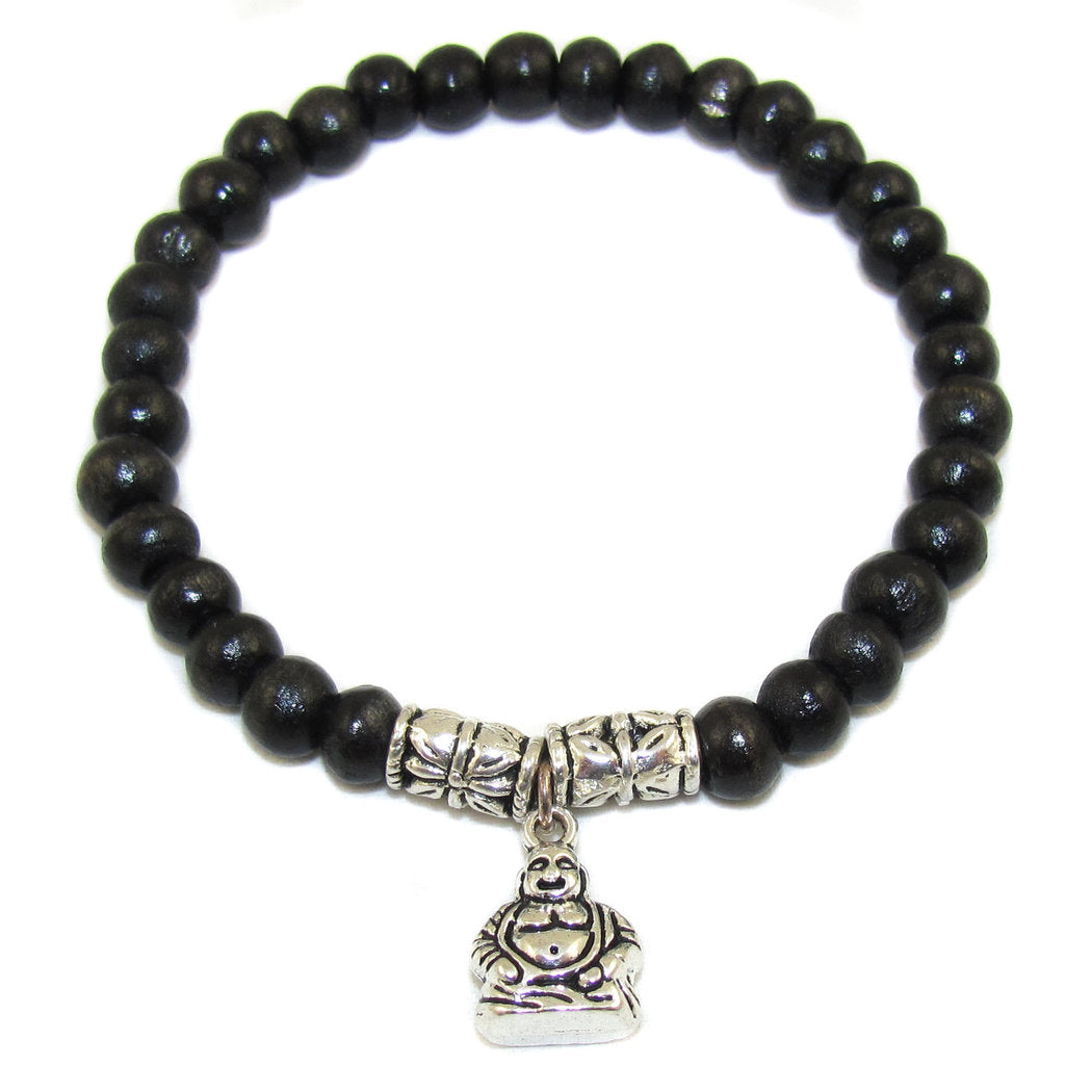 Buddha Holz Armband, Karma Schmuck für Glück und Gelassenheit