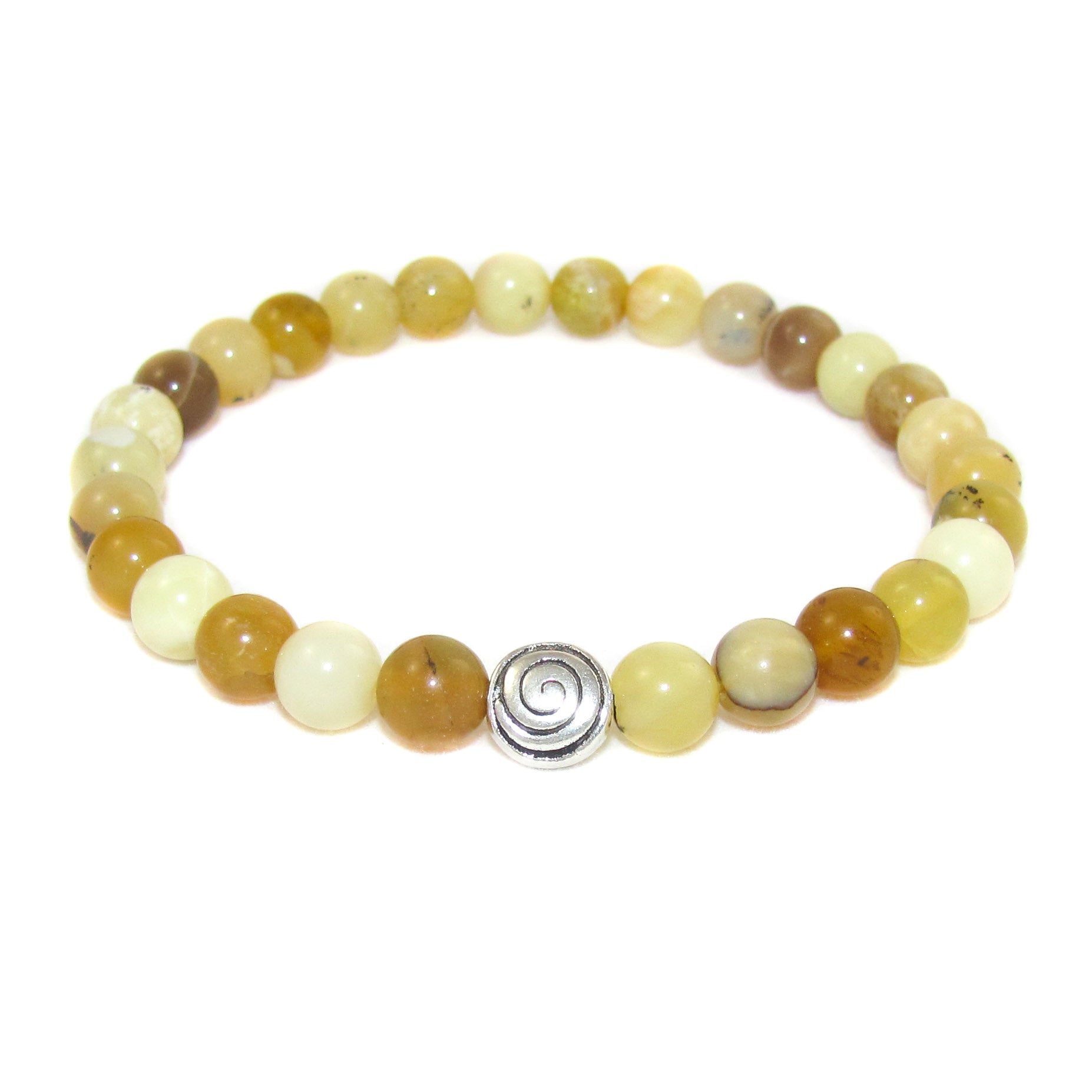 Honig Opal Solarplexus Chakra Edelstein Karma Armband Unikat, Sonnenenergie