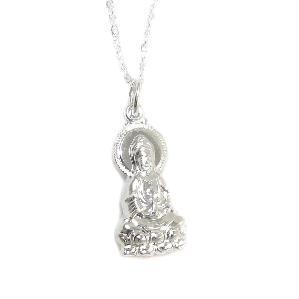 Kuan Yin Buddha Mondgöttin Karma Kette Sterlingsilber, geweiht - Intuition, innerer Frieden
