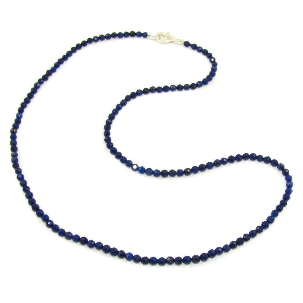 Lapislazuli Karma Edelstein Heilstein Kette 2 mm, 47 cm - Würde und Authentizität "ich bin"