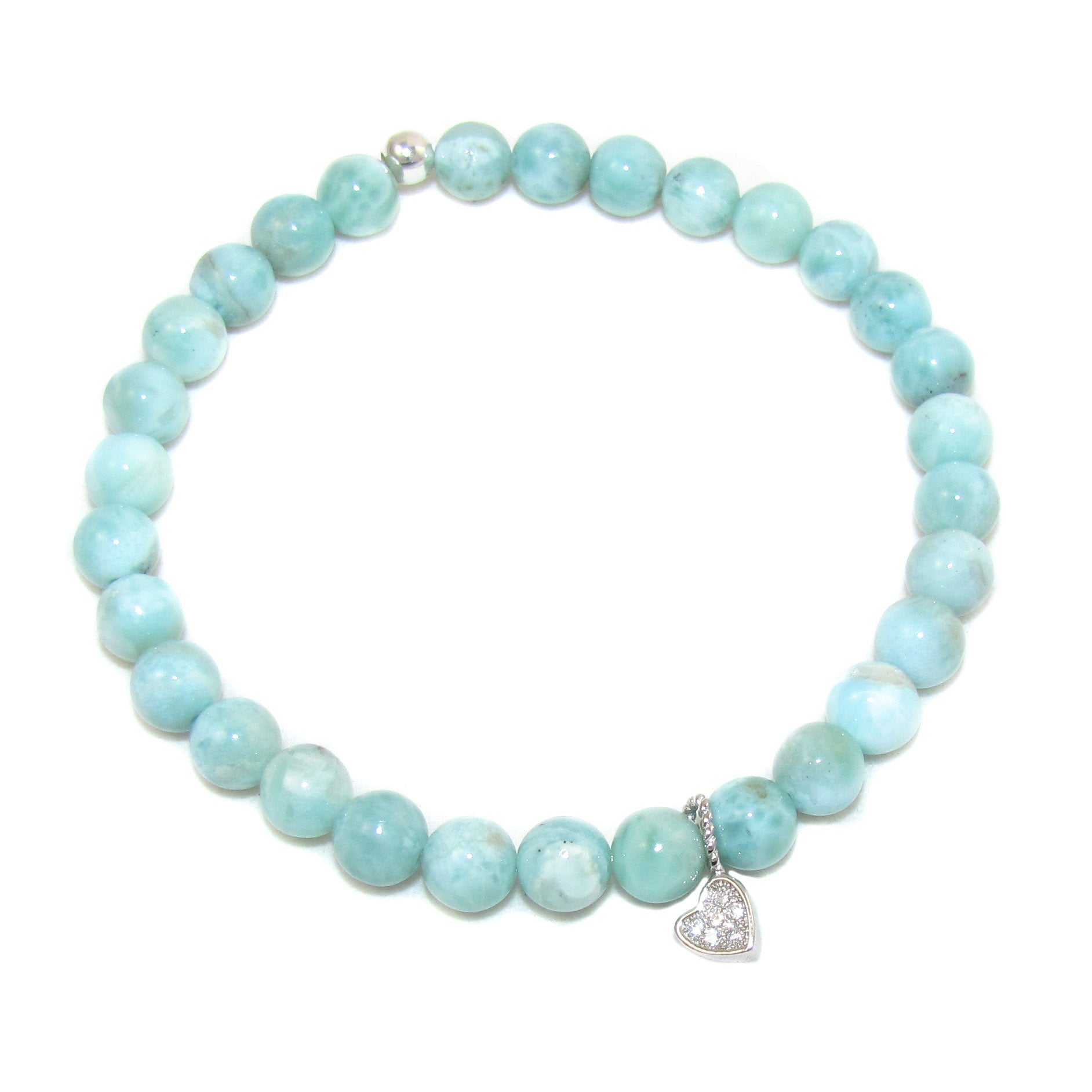 Larimar Edelstein Heilstein Karma Armband, Chakraschmuck, dem Leben vertrauen