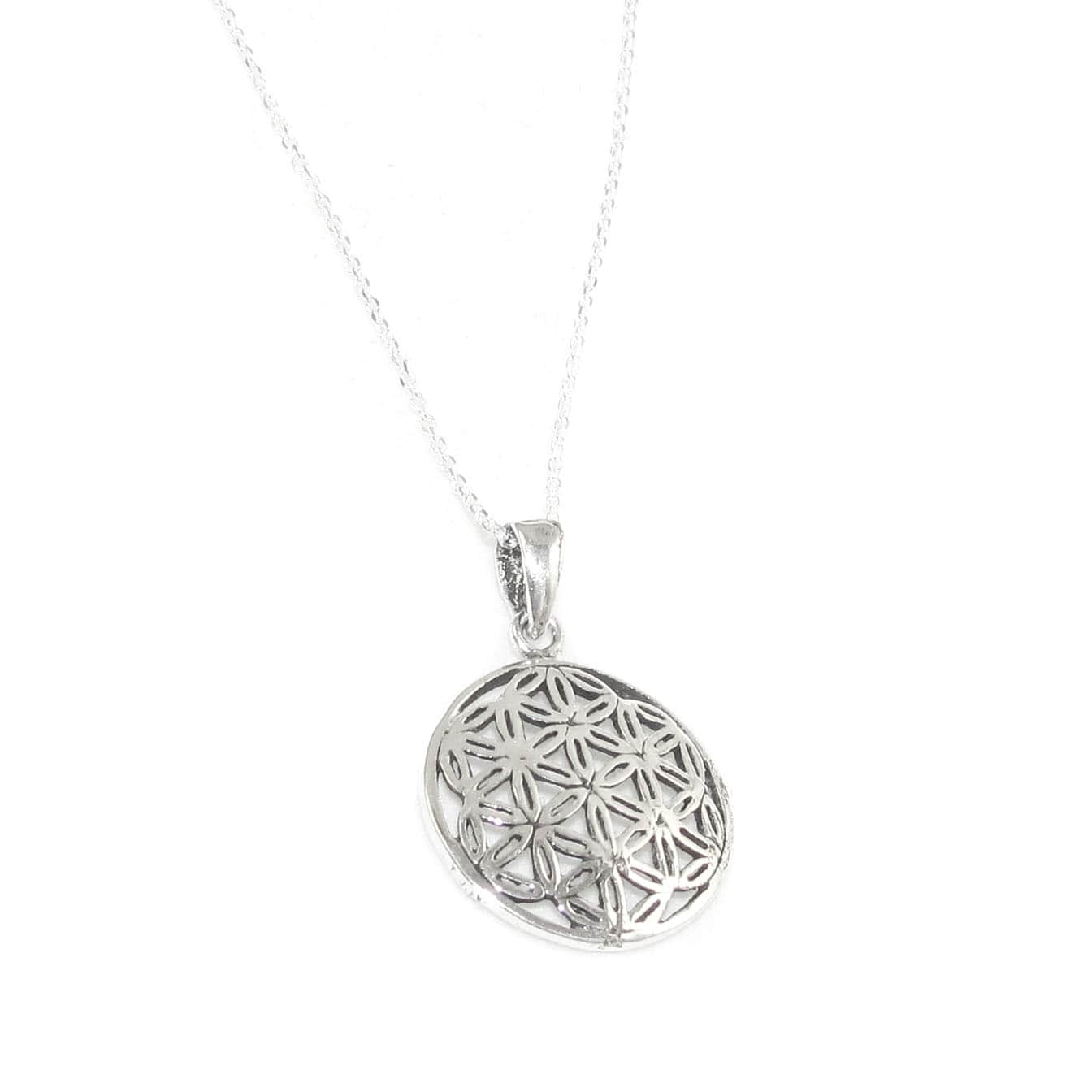 Lebensblume Blume des Lebens Karma Kette Sterlingsilber, geweiht - Harmonie