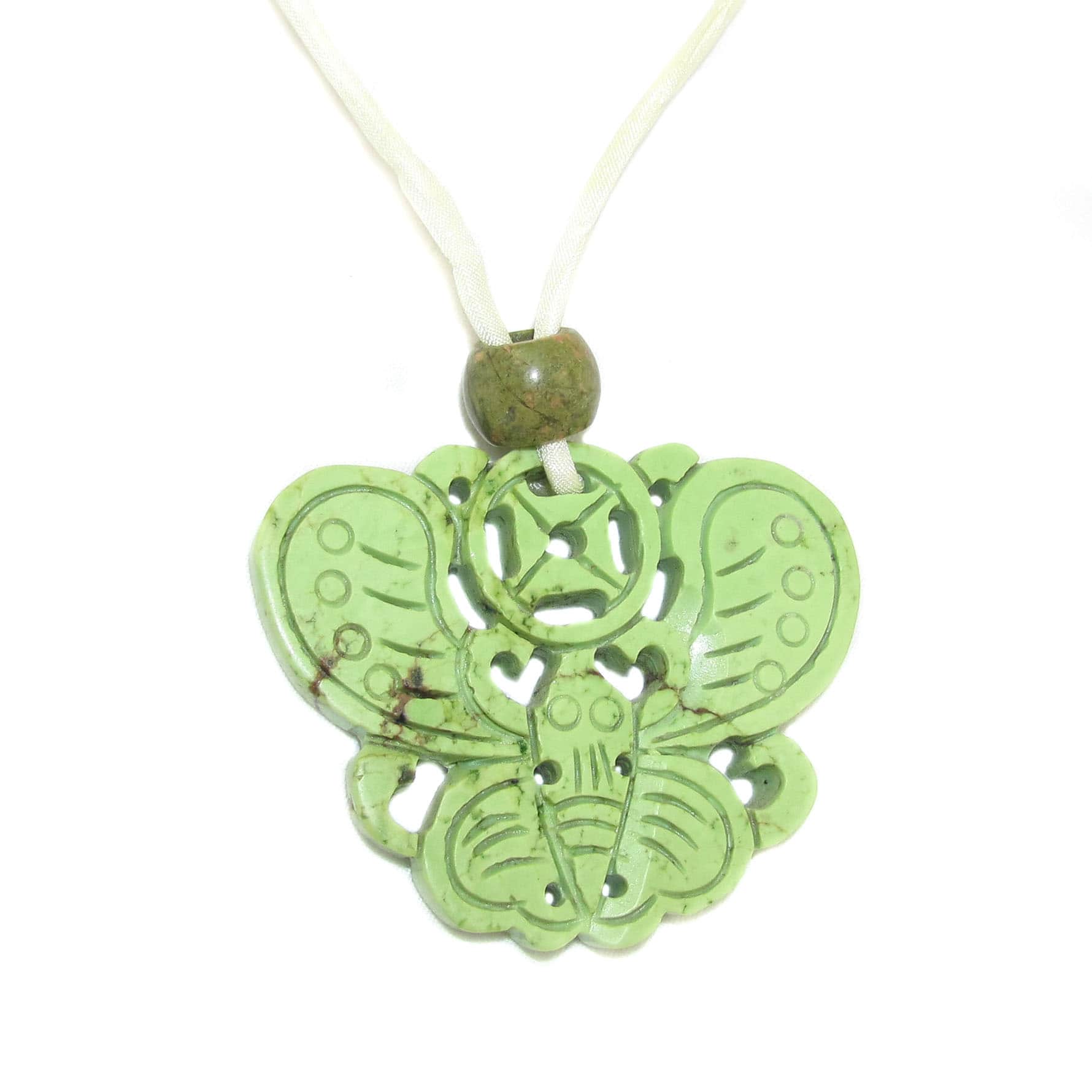 Magnesit Schmetterling Edelstein Heilstein Karma Kette, geweiht - Wandel zum Schönen