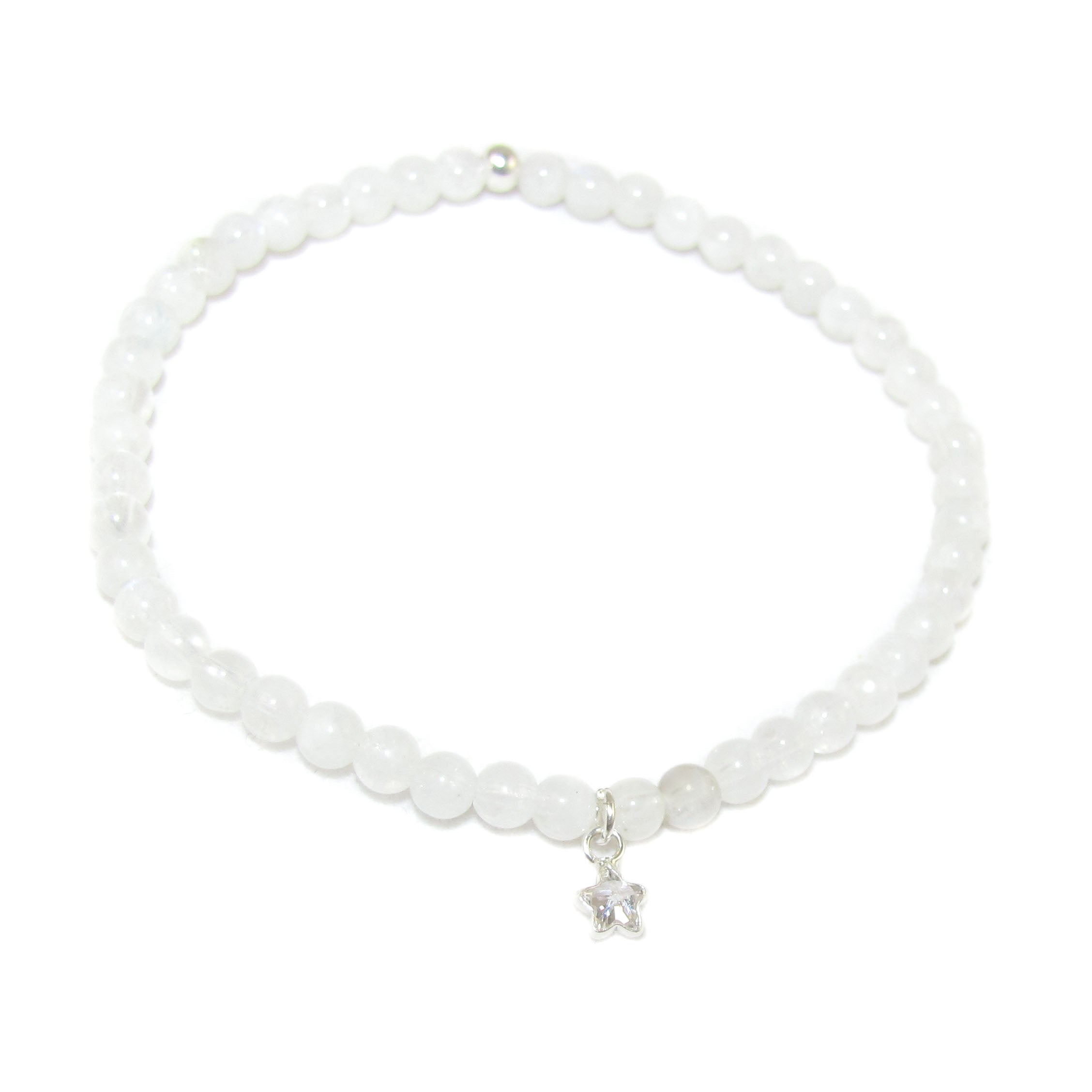 Regenbogen Mondstein Edelstein Karma Armband mit Zirkon Seestern, Lebenslust