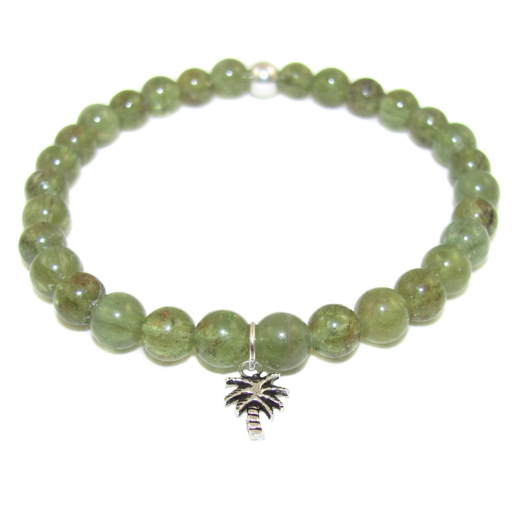 Prehnit Karma Schmuck Edelstein Armband Palme, Erholung und Segnung