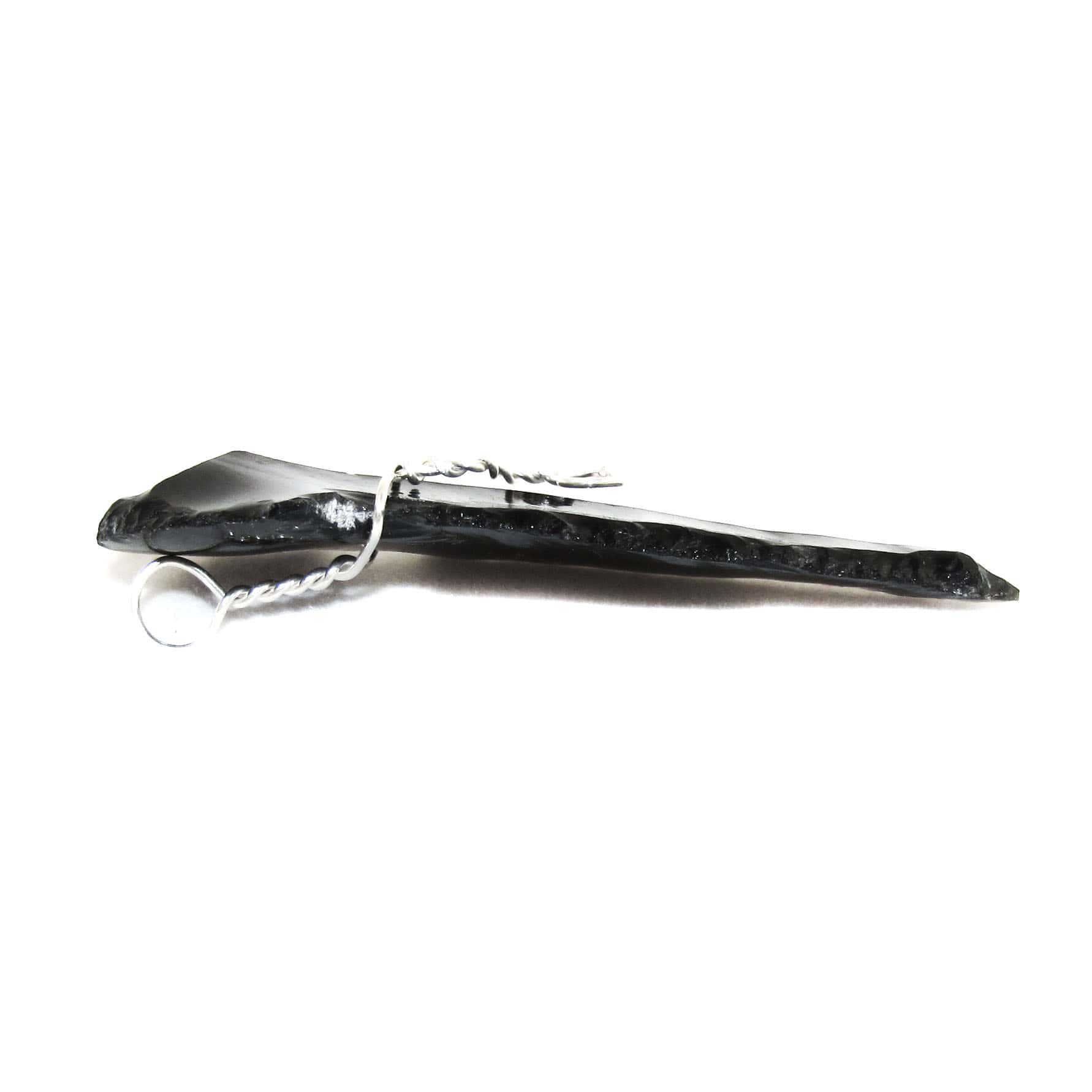 Obsidian Pfeilspitze Edelstein Heilstein Karma Anhänger XL, geweiht - Seinswille, Lebensenergie