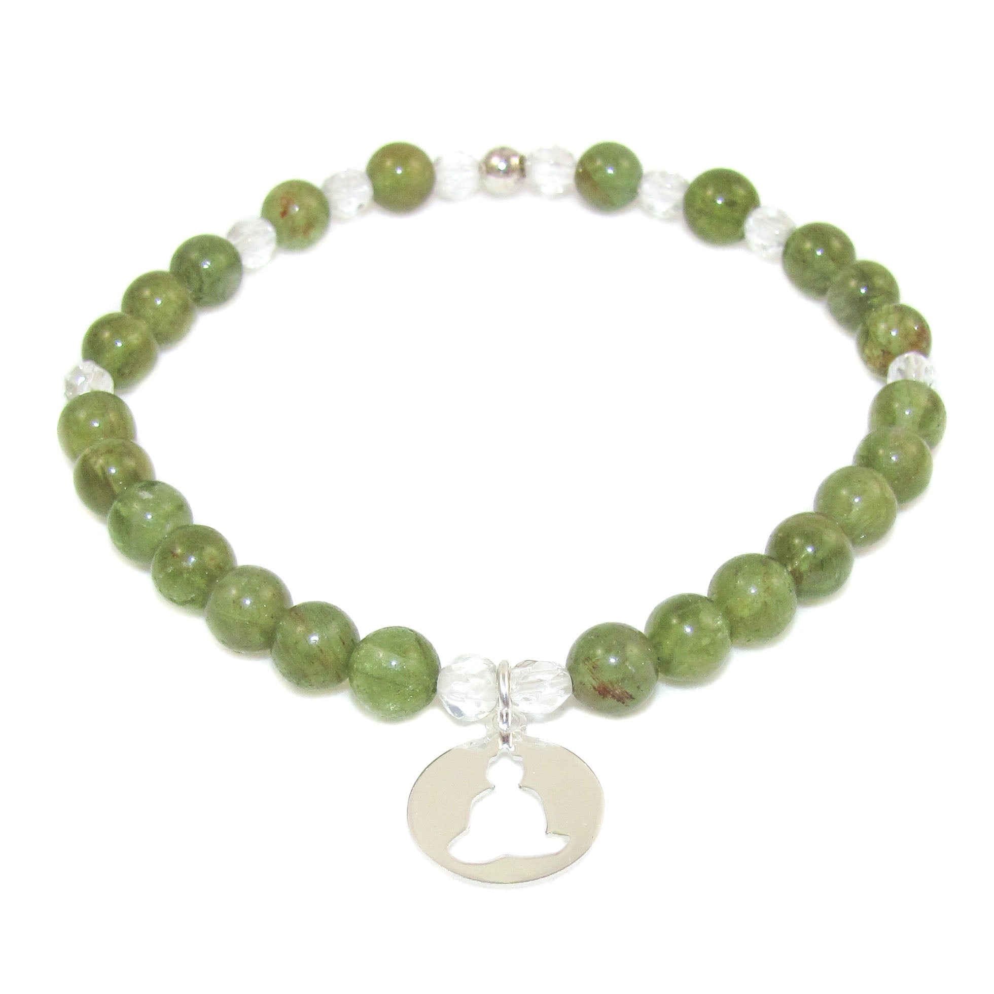 Buddha Prehnit Edelstein Armband, Karma Schmuck #Soheit Akzeptanz