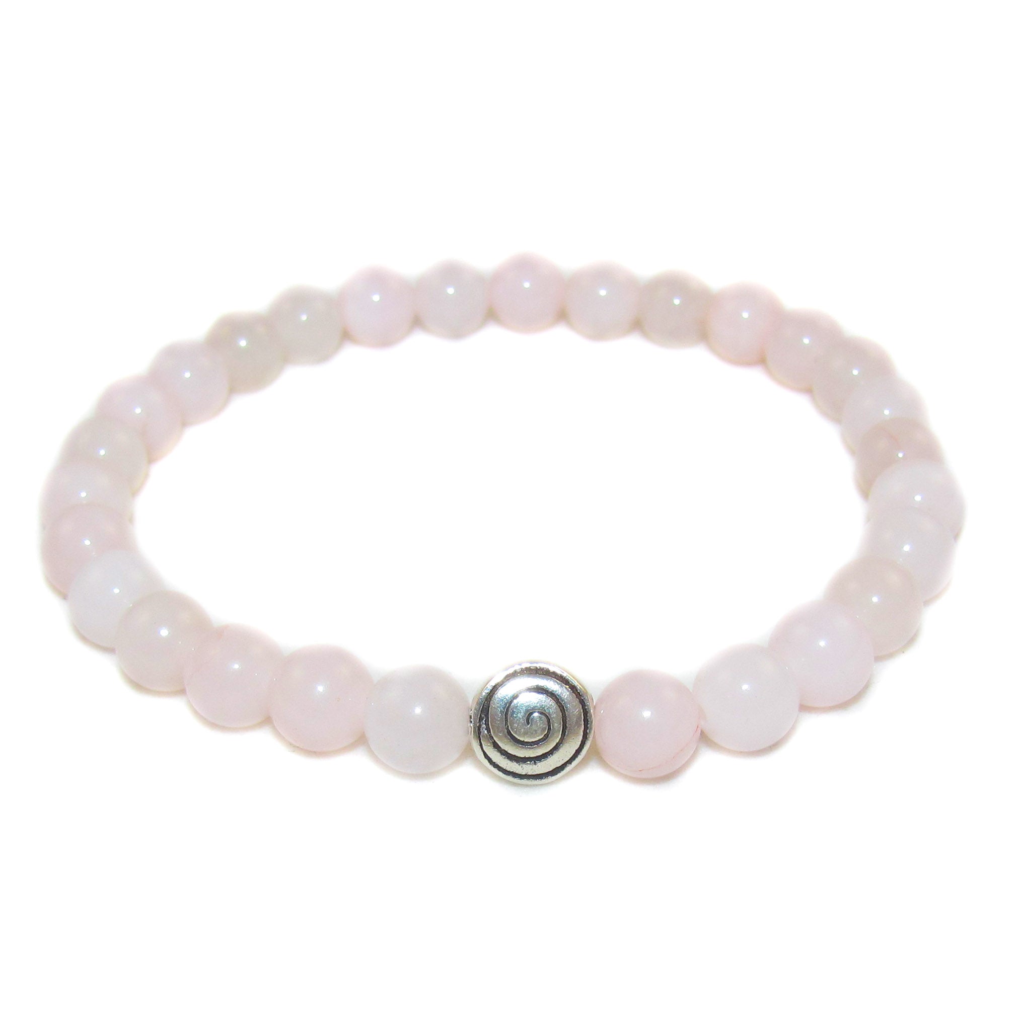 rosa Calcit Edelstein Karma Armband, Standhaftigkeit - samaki originals