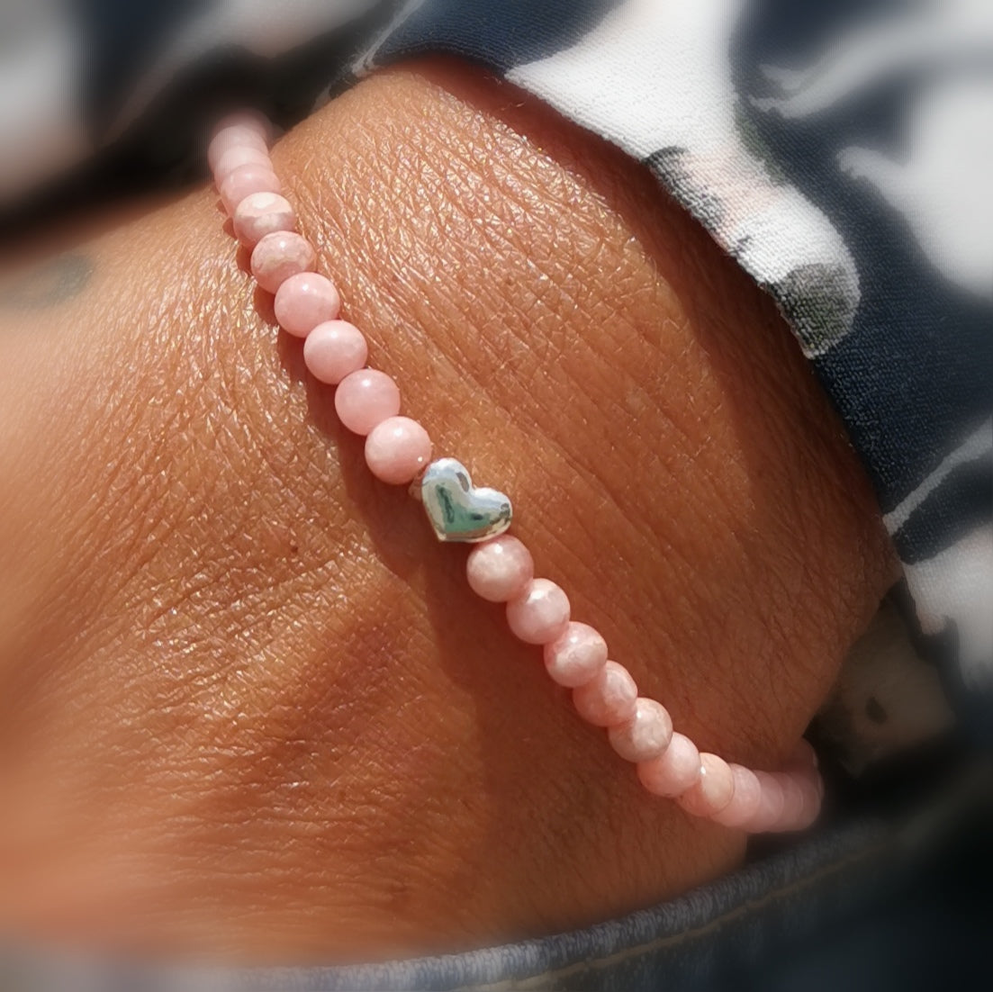 Rhodochrosit Edelstein Heilstein Karma Armband, herzliche Fröhlichkeit