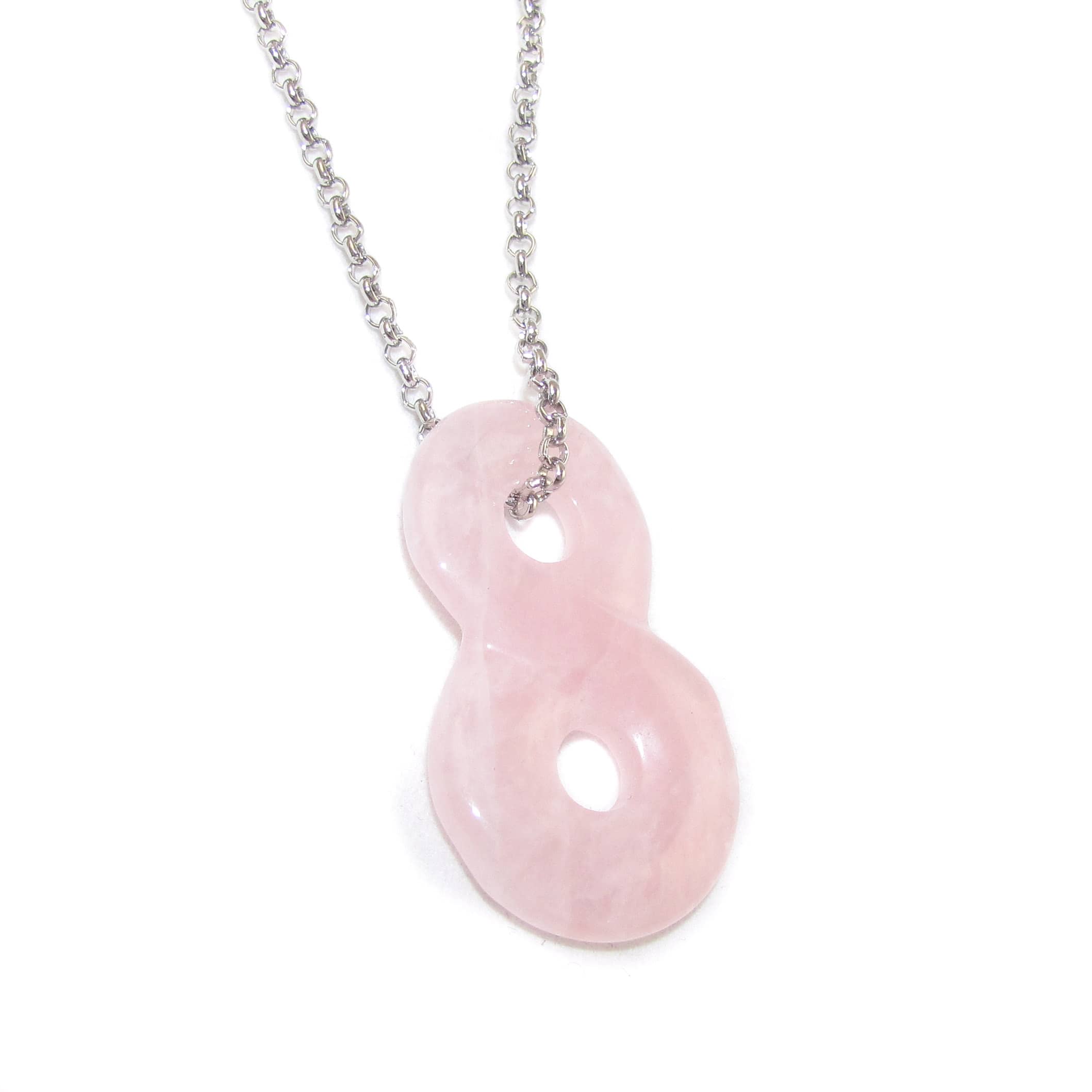 Unendlich Unendlich liegende Acht Symbol Zeichen Maori Schlaufe Rosenquarz Edelstein Karma Kette - unendliche Liebe