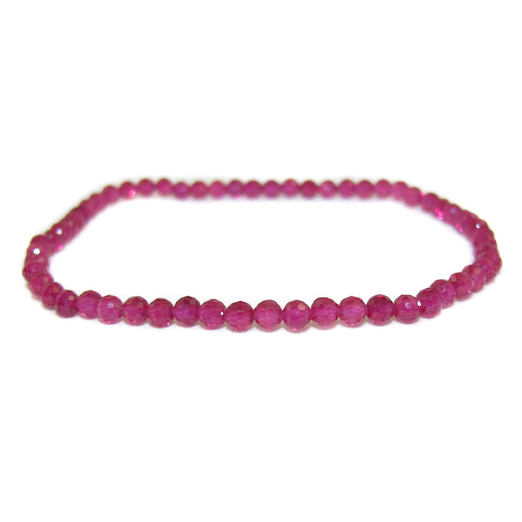 Rubin Edelstein Heilstein Armband, Edelsteine rot lila 2 mm, Begeisterung