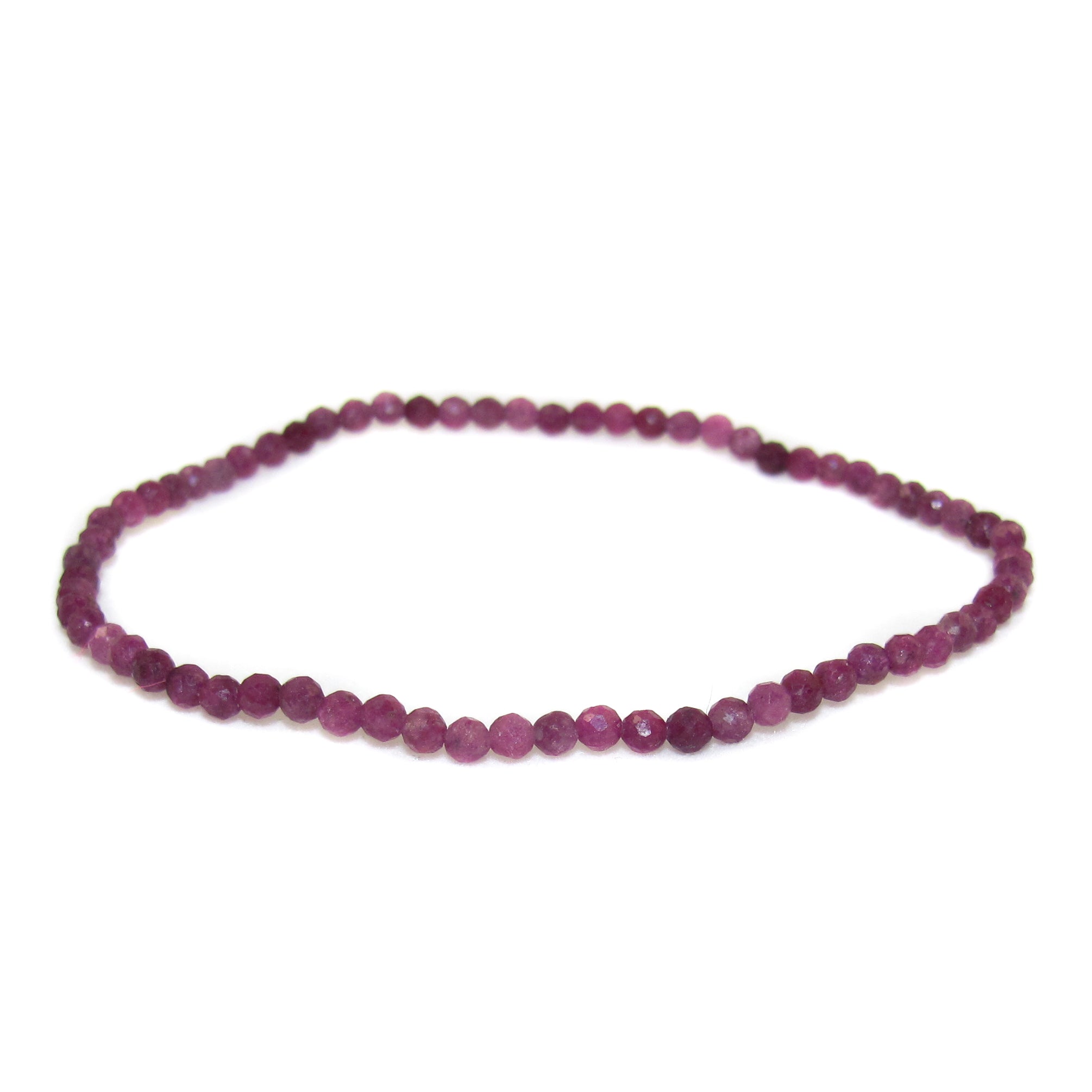 Rubin Edelstein Armband, Edelsteine rot lila 2 mm, Begeisterung