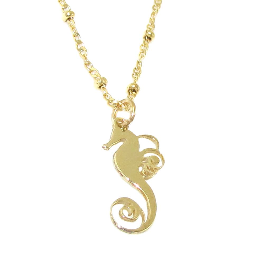 Seepferdchen Talisman Glücksbringer Karma Kette, gold, geweiht - Leichtigkeit und Freude