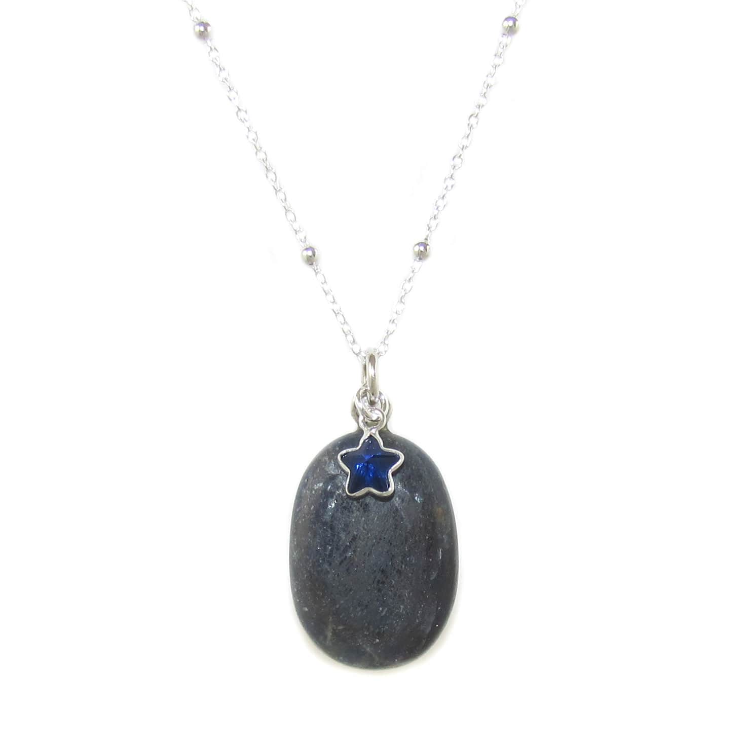 Sapphire Starfish Gemstone Healing Stone Tree of Life Karma Necklace, consecrated - Trust and Knowledge