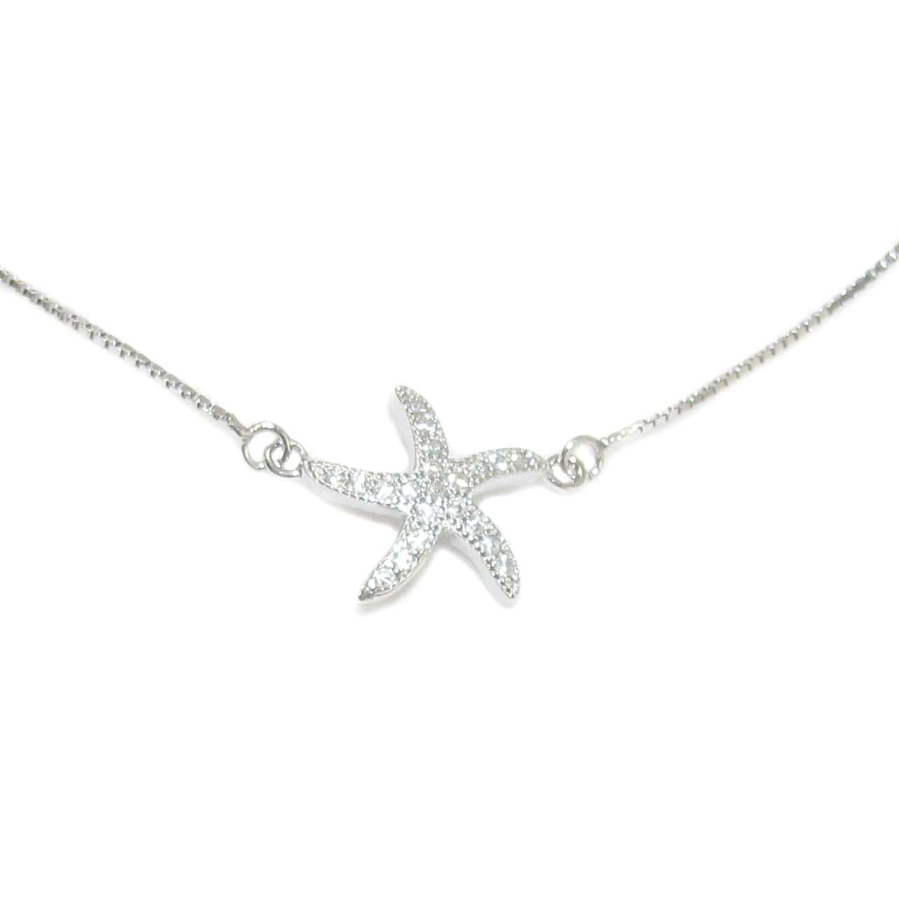 Seestern Zirkon Kette Sterlingsilber, Karma Schmuck, Zeit für Wunder